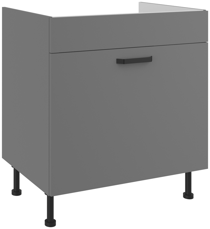 Szafka pod zlewozmywak 80 cm z szufladą na kosze NEPO antracyt