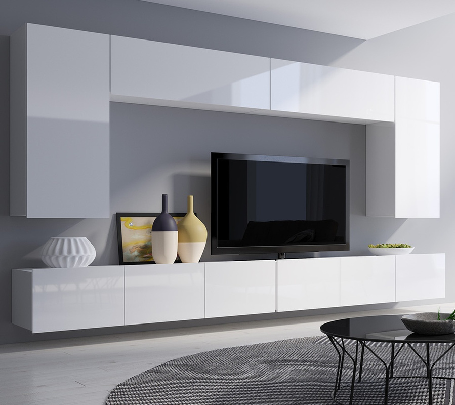 Białe meble do salonu styl nowoczesny połysk MODERN 13