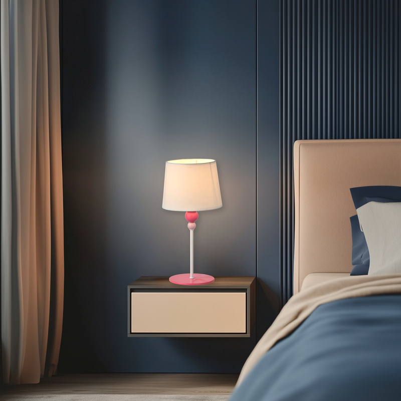 Biała lampa stołowa gabinetowa do pokoju dziecięcego BEBE vintage