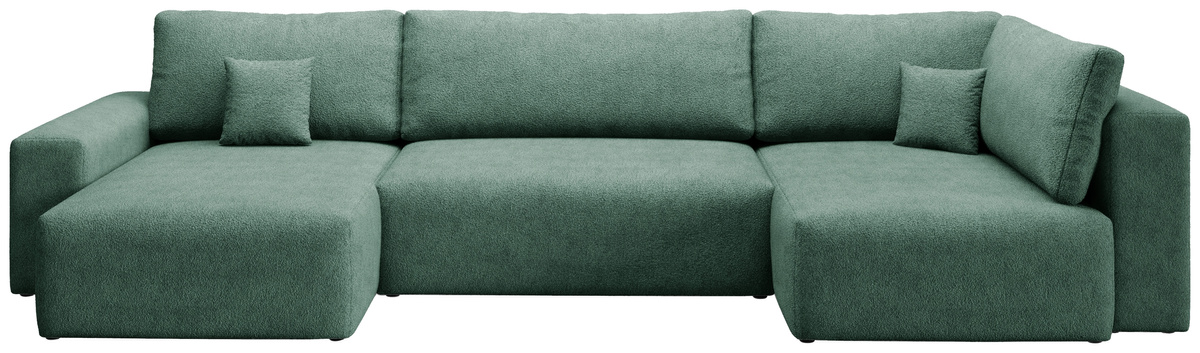 Zielony narożnik do salonu w kształcie litery U CAMILO MAXI