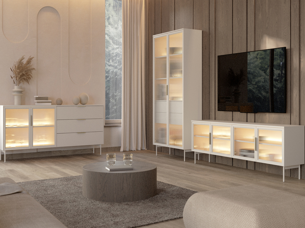 Nowoczesny zestaw mebli do salonu LUANO kaszmir