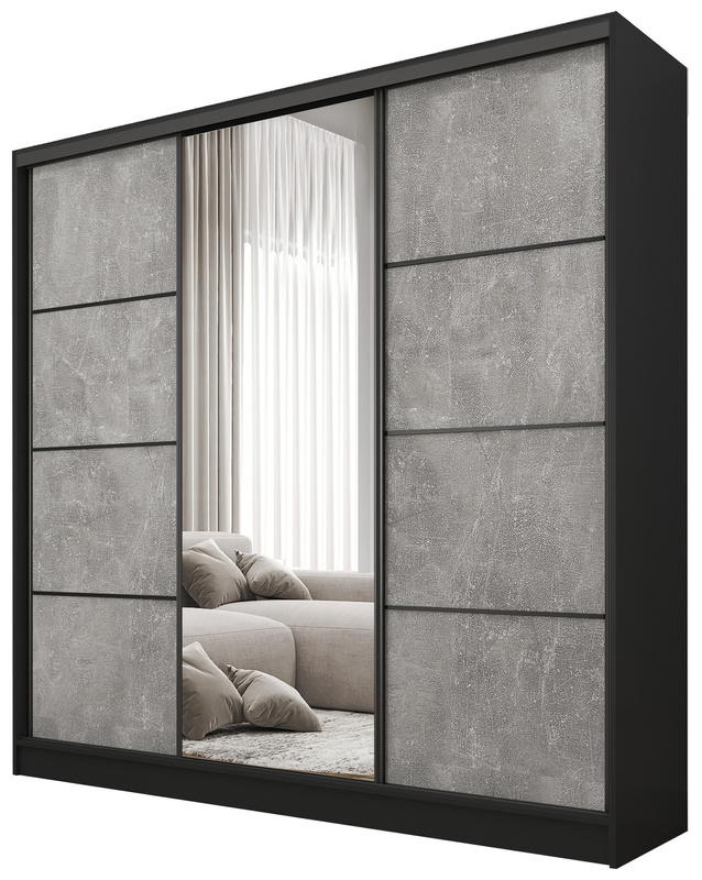 Szafa przesuwna 180 cm z lustrem do sypialni BEST nowoczesna