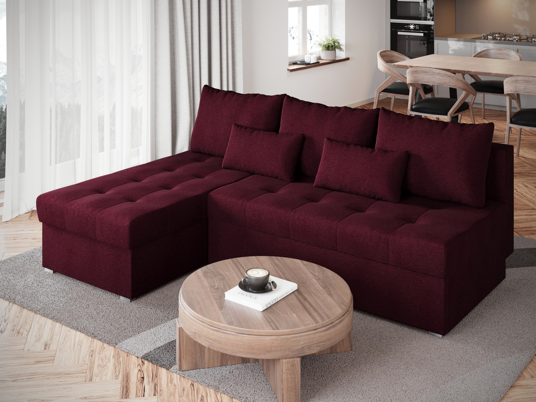 Mały narożnik z funkcją spania i pojemnikiem do salonu HOT SLIM