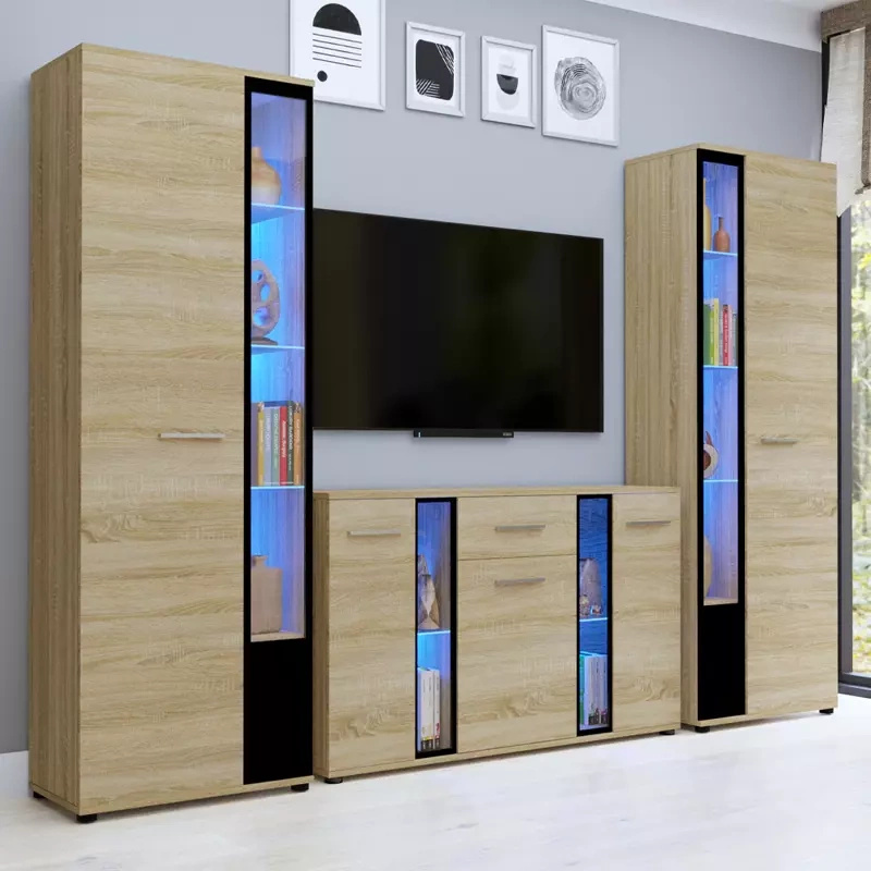 Pojemne meble do salonu dąb sonoma CUBE XL