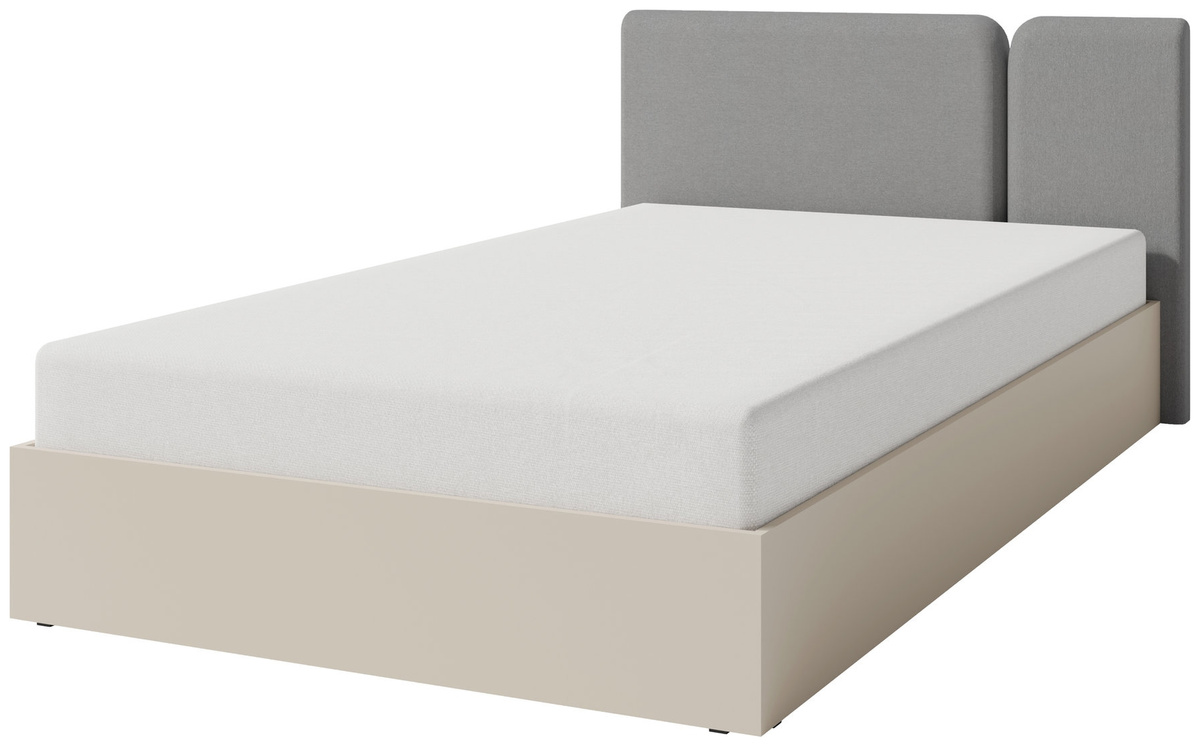 Nowoczesne łóżko jednoosobowe 120x200 cm młodzieżowe z pojemnikiem LISSARO