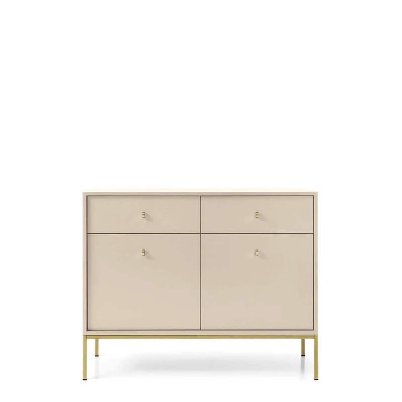 Komoda do salonu z szufladami MONTI beż złoty