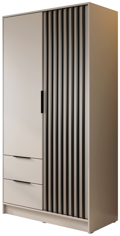 Dwudrzwiowa szafa z szufladami 105 cm KELLY kaszmir