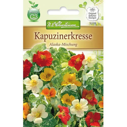 Nasturcja większa Alaska, mix - Nasiona. Ilość w opakowaniu: 1 opak - GradinaMax