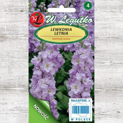 1 szt, Lewkonia letnia Excelsior liliowo - niebieska Legutko - Nasiona: Ilość w opakowaniu: 0.5 g
