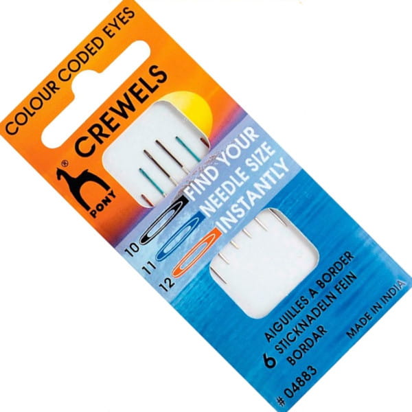 igły do haftu z kolorowym uchem 10-12" PONY 04883 .