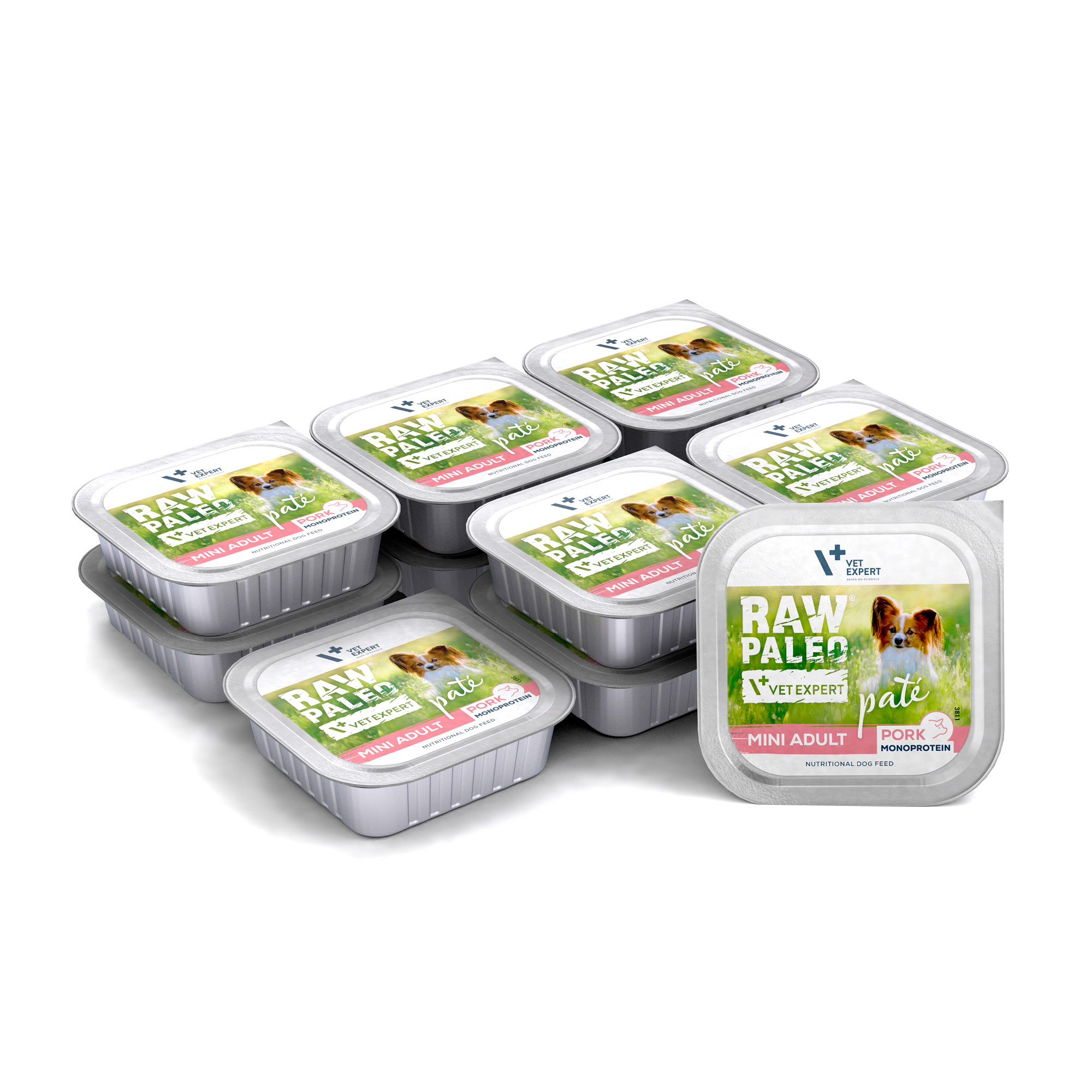 RAW PALEO PORK PATE MINI ADULT 12x150g - mokra karma dla psów dorosłych - wieprzowina