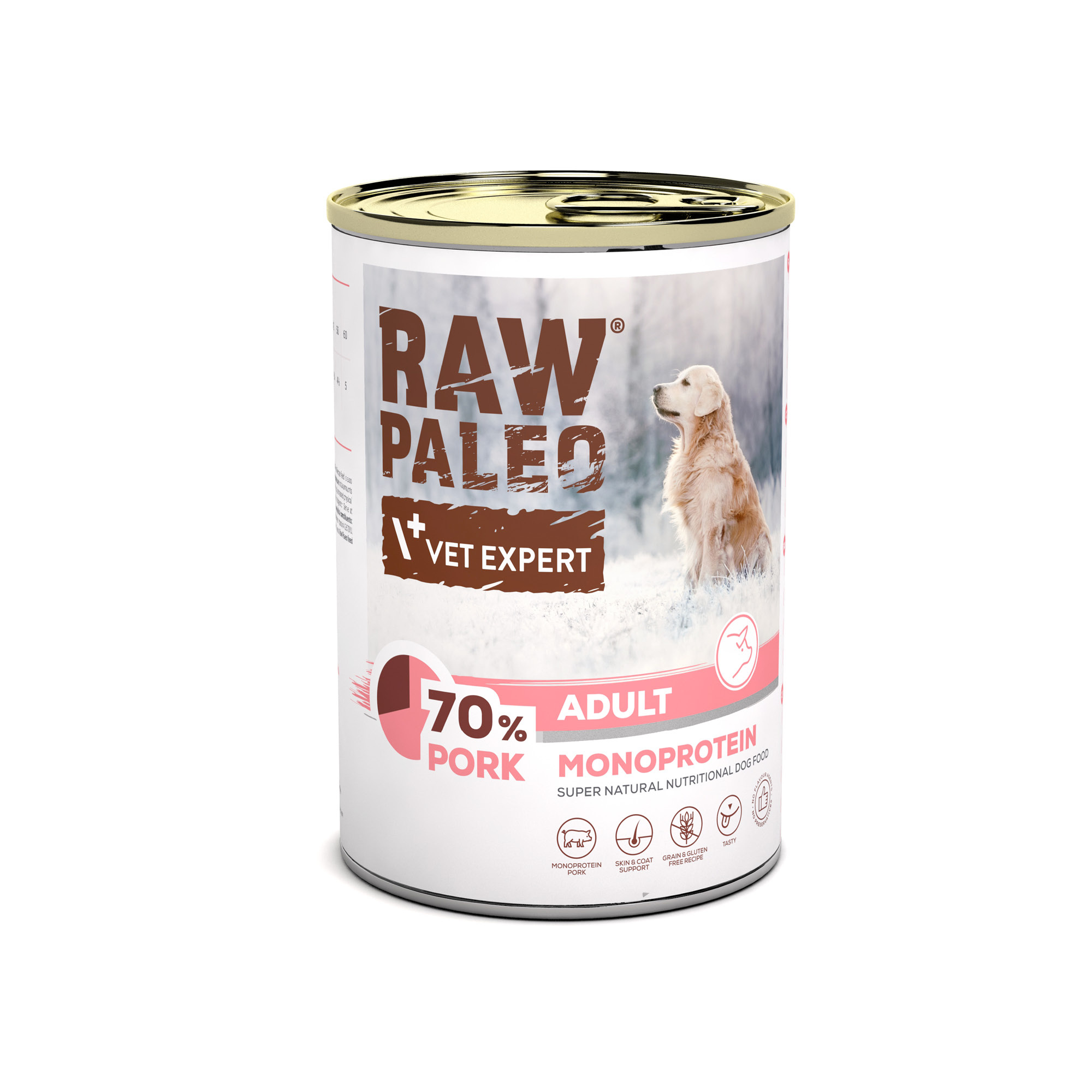 RAW PALEO ADULT DOG PORK 400g - mokra karma dla psów dorosłych monoproteina z wieprzowiną