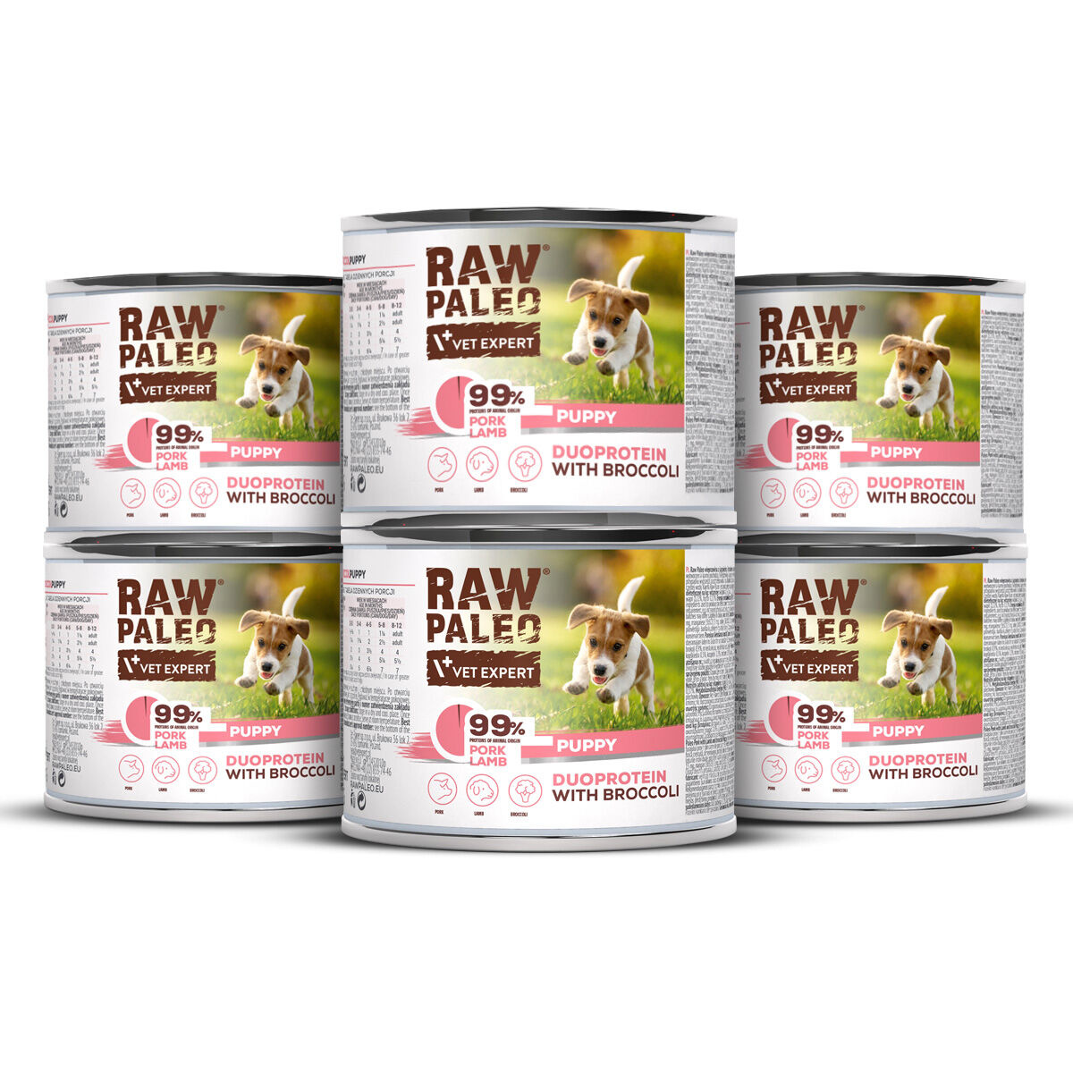 RAW PALEO PORK&LAMB PUPPY CAN 6x200g - mokra karma dla szczeniąt duoproteina wieprzowina z jagnięciną
