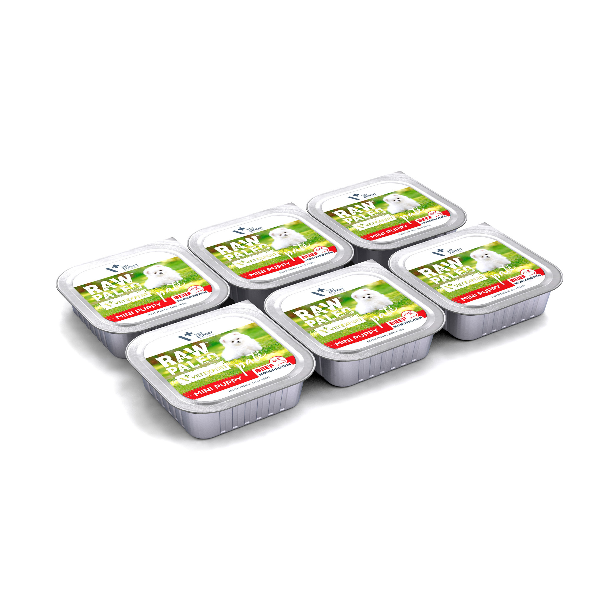 RAW PALEO PATE MINI PUPPY BEEF 6x150g - mokra karma dla szczeniąt - wołowina