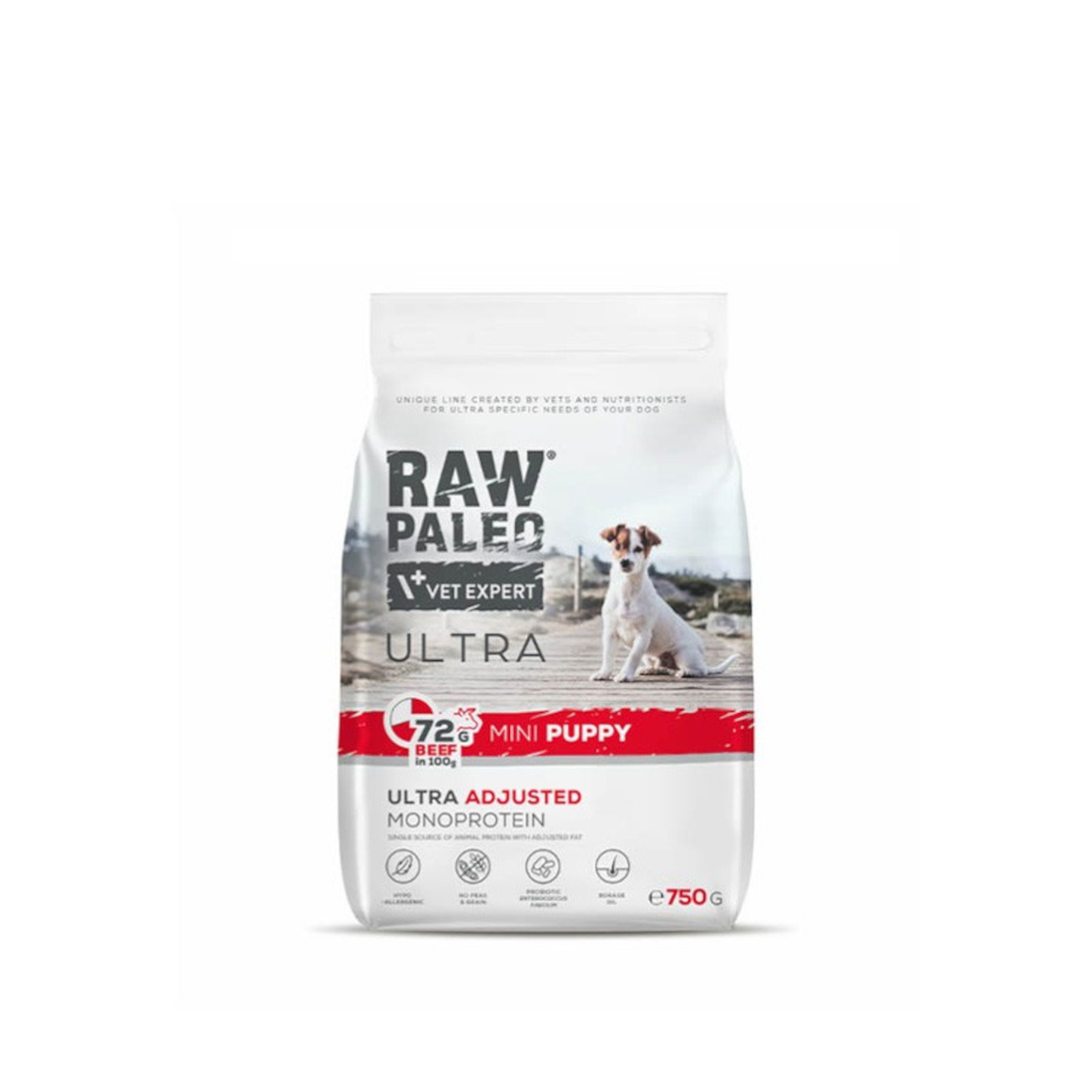 RAW PALEO ULTRA BEEF PUPPY MINI - sucha karma z wołowiną dla szczeniąt ras małych