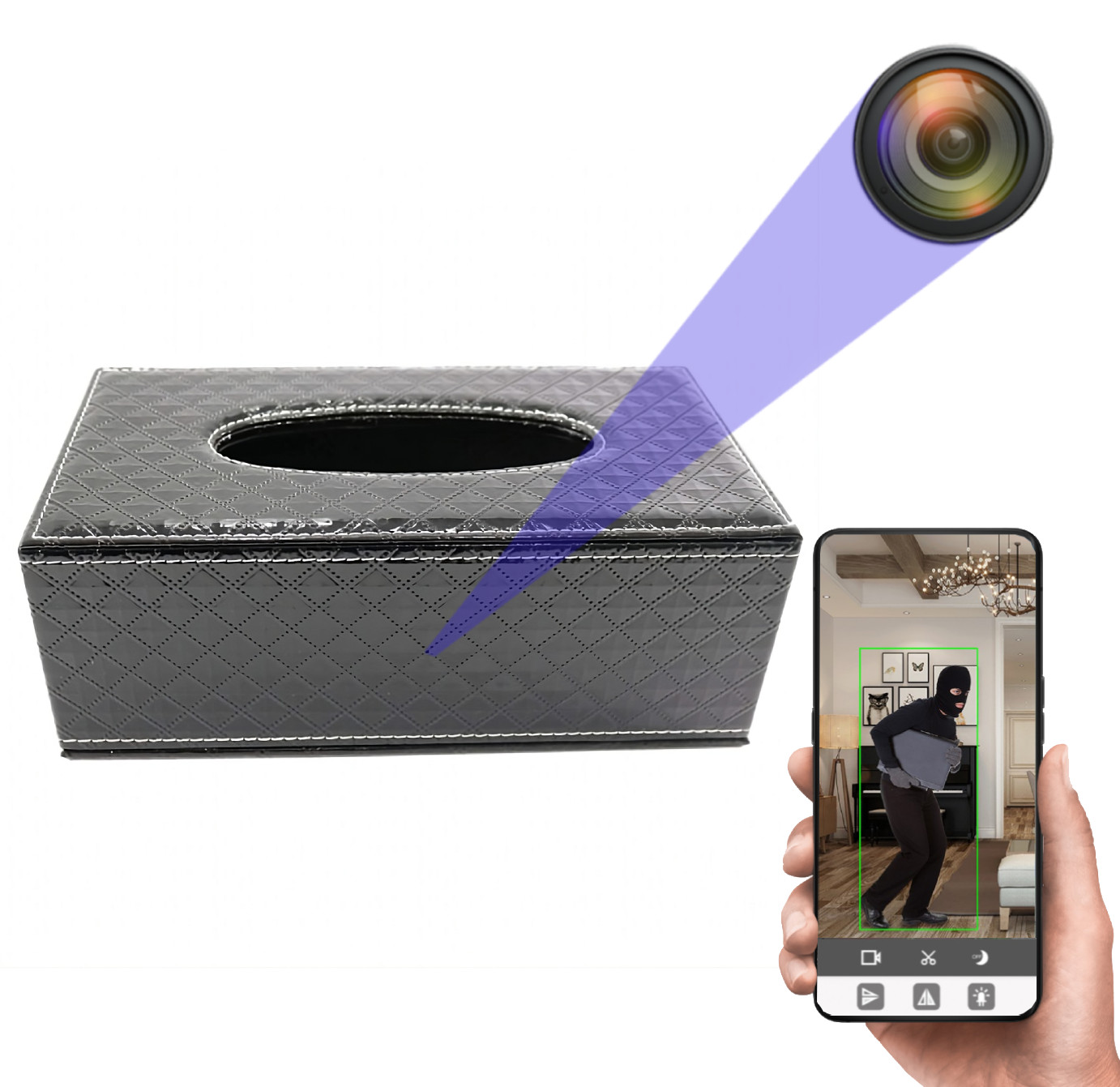 Ukryta kamera WiFI w chusteczniku MK200