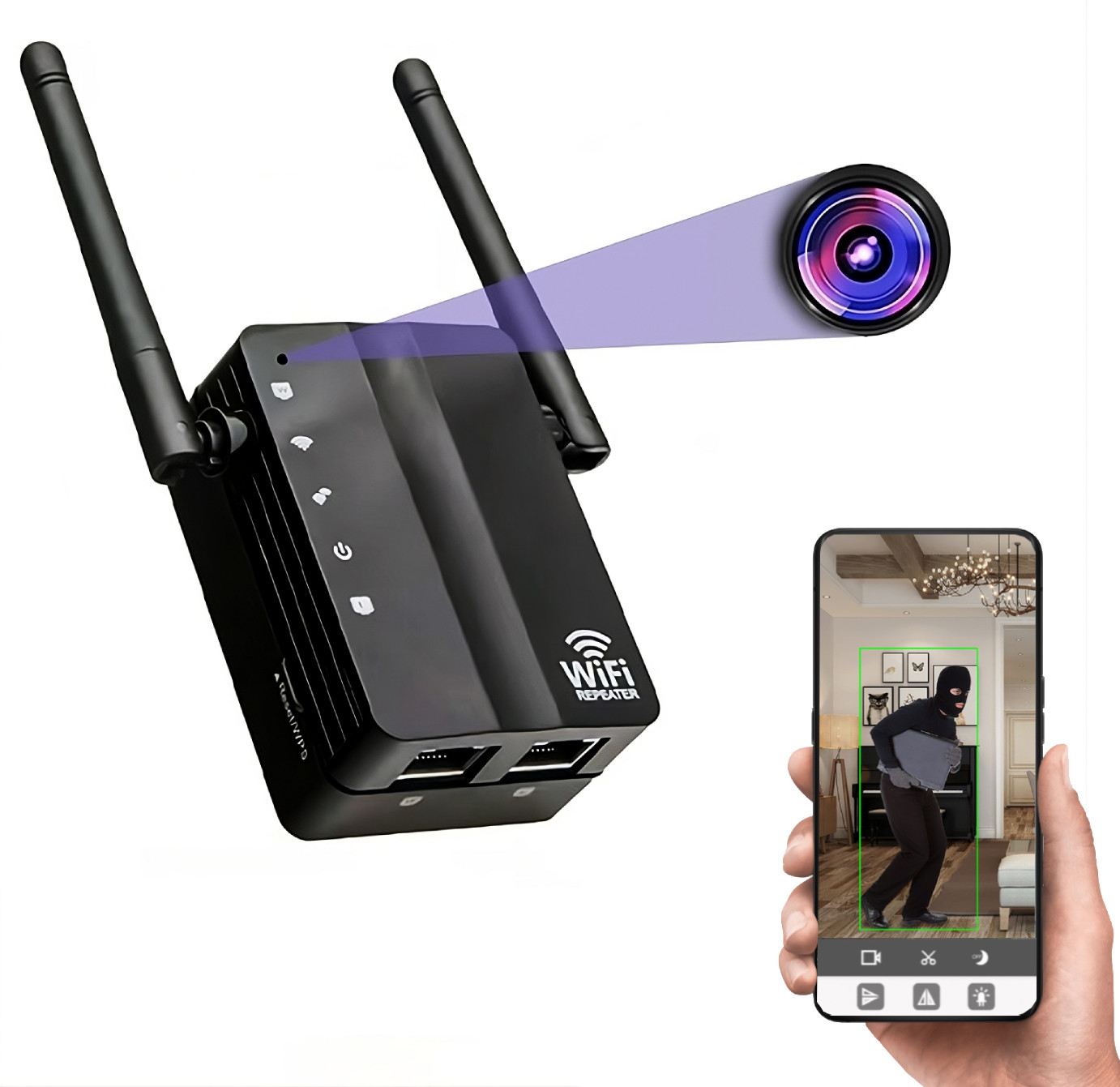 Ukryta kamera WiFI w repeaterze sieci MKWE27