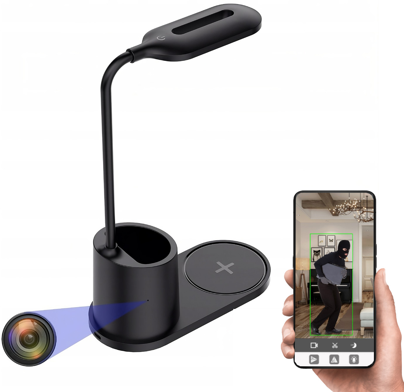 Ukryta kamera WiFi w lampce LED WFLP62