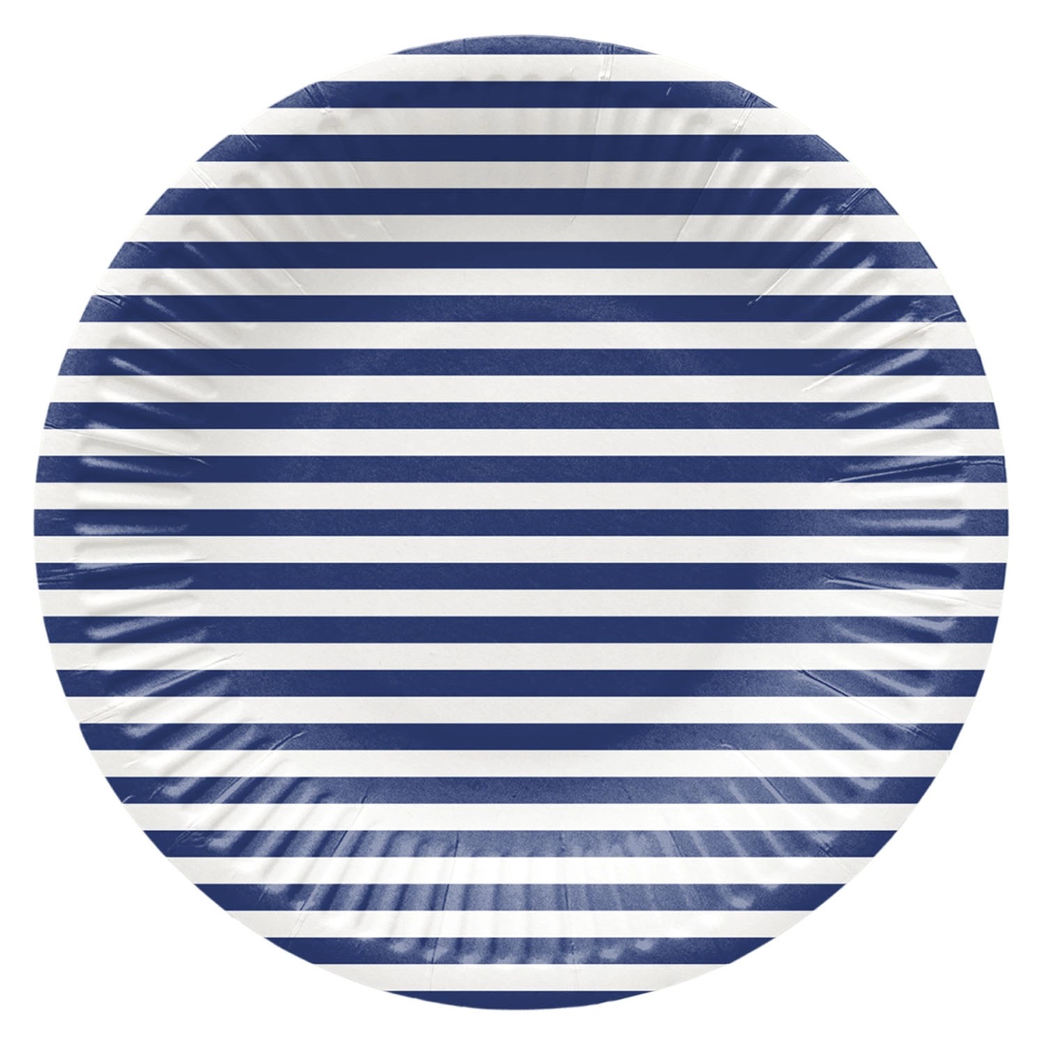Talerze papierowe STRIPES DARK BLUE - śr. 18 cm