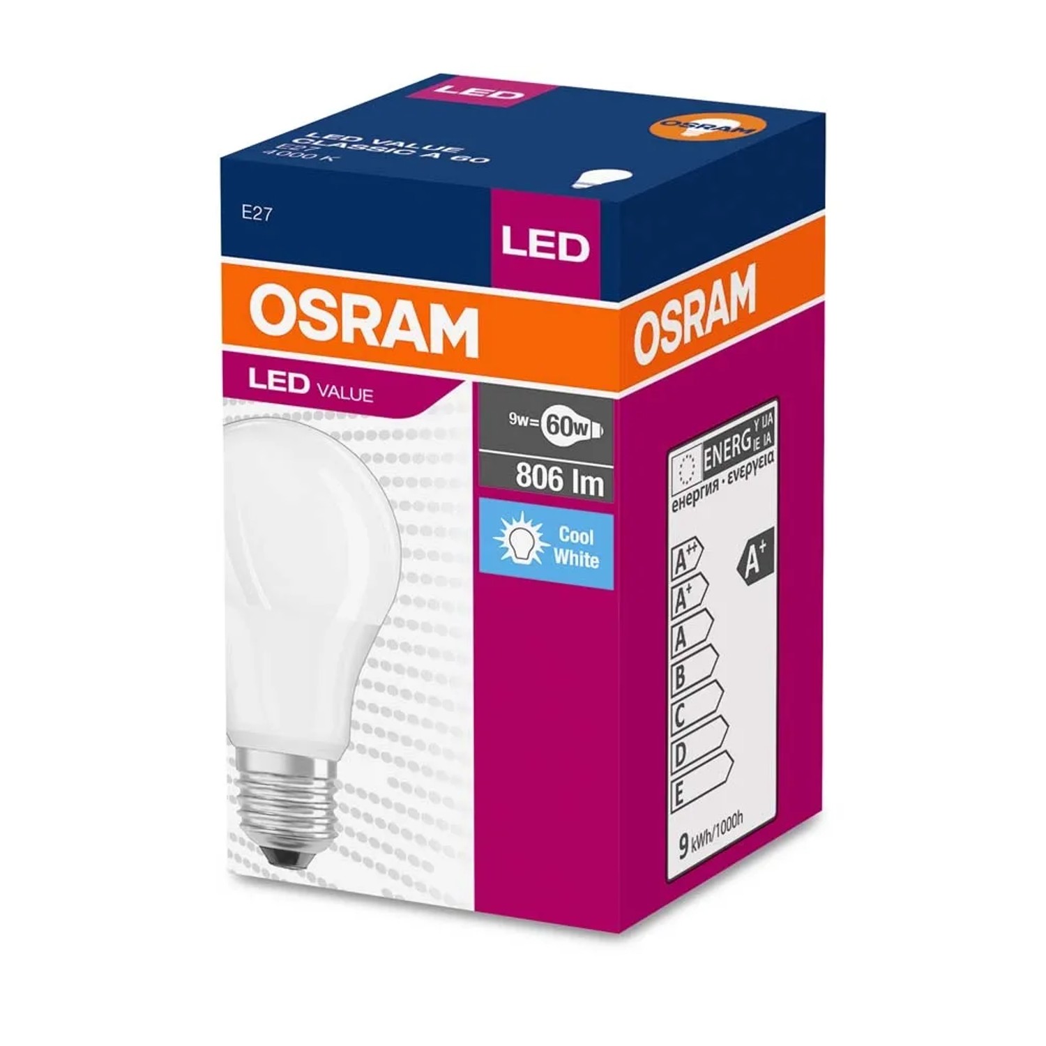 Żarówka LED VALUE CLASSIC A60 9W E27 806 lm 4000K