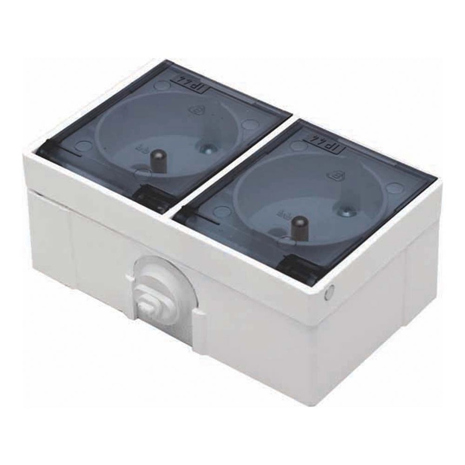 Gniazdo Lambda podwójne IP44 biel