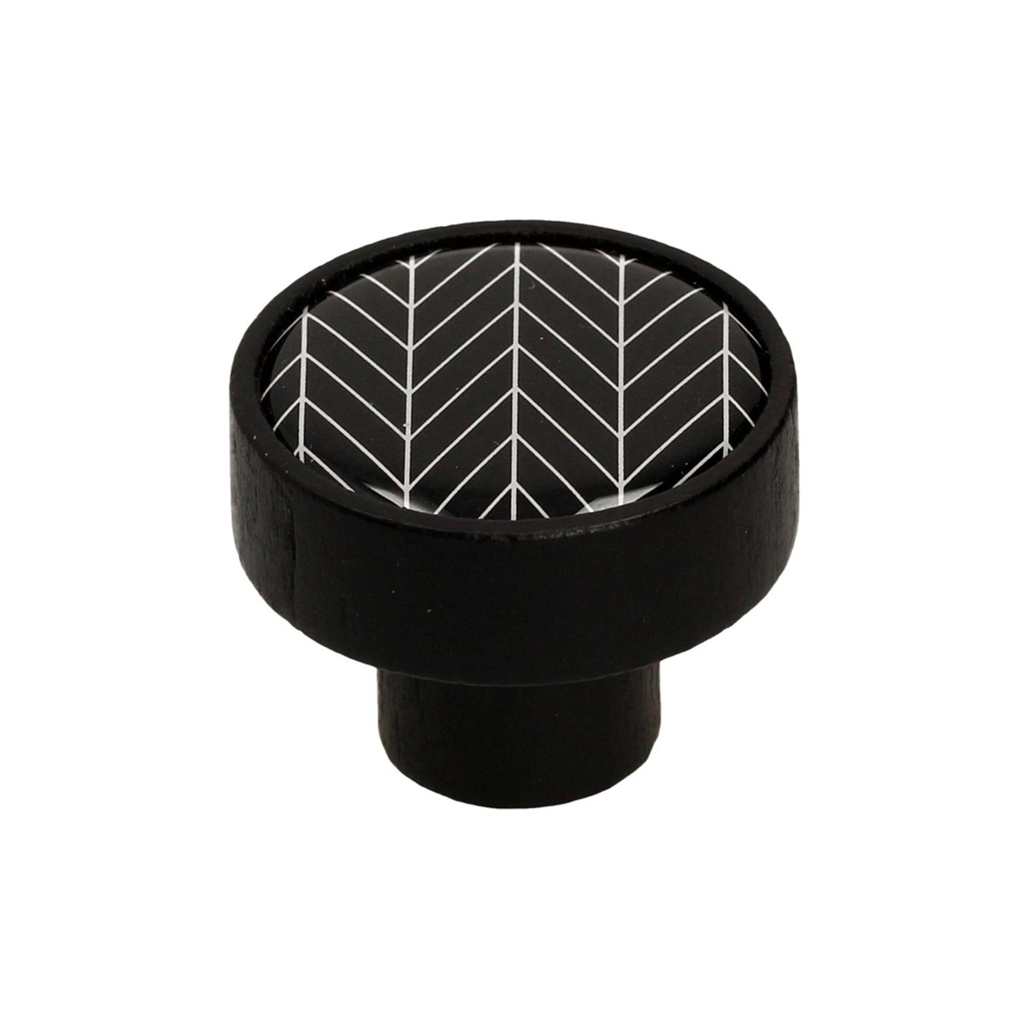 Gamet Gałka meblowa czarna jodełka 36mm