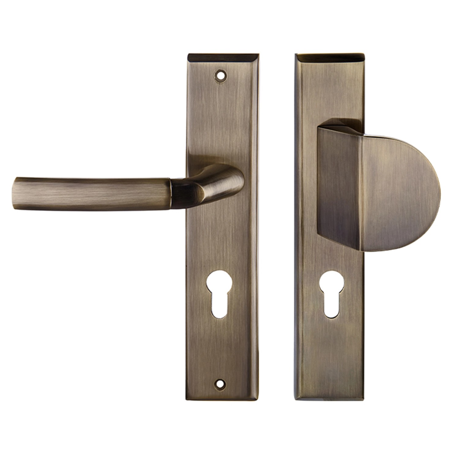 Metal-Bud Klamka zewnętrzna Zeus z pochwytem na wkładkę prawa patyna