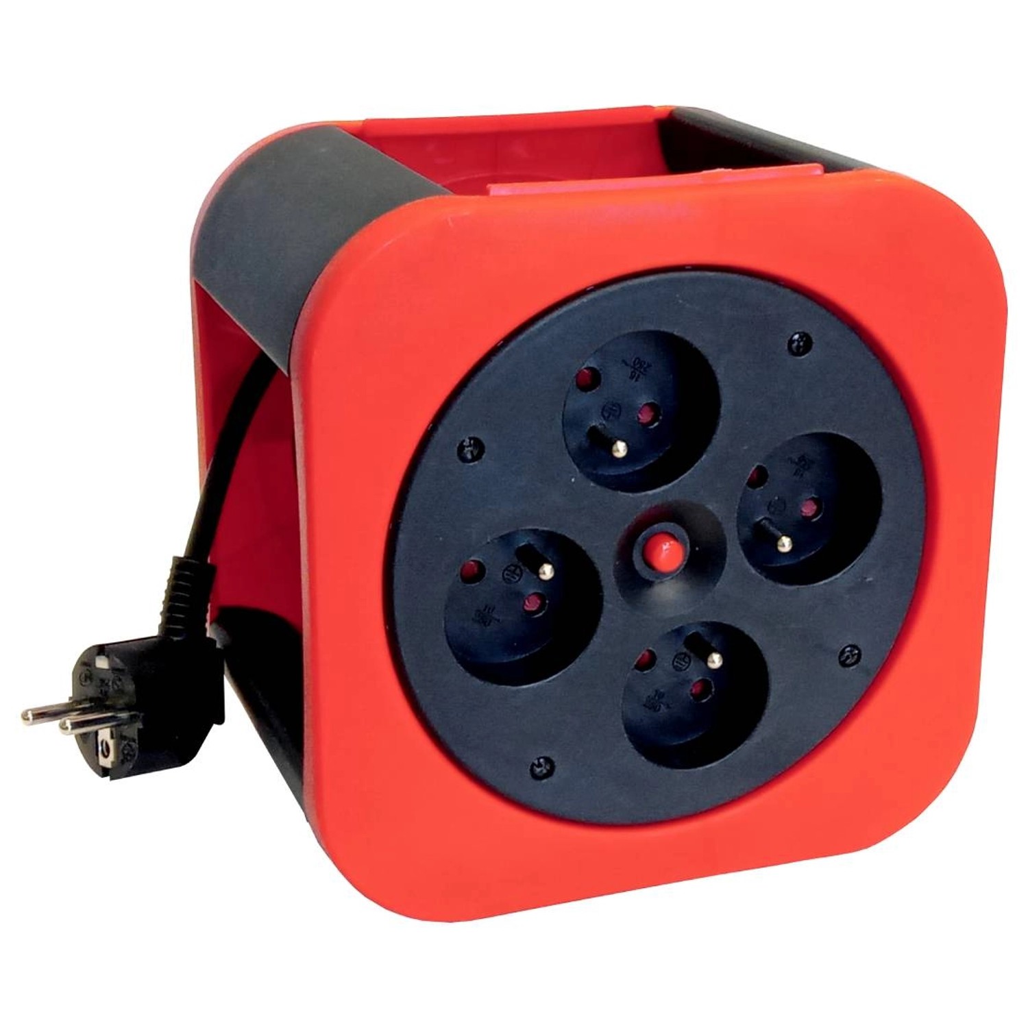 Düwi Przedłużacz bębnowy S-Box 4-gniazdowy z uziemieniem 7,5 m czerwony