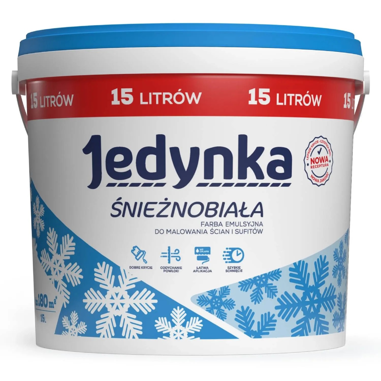 Farba do ścian i sufitów Jedynka śnieżnobiała 15l