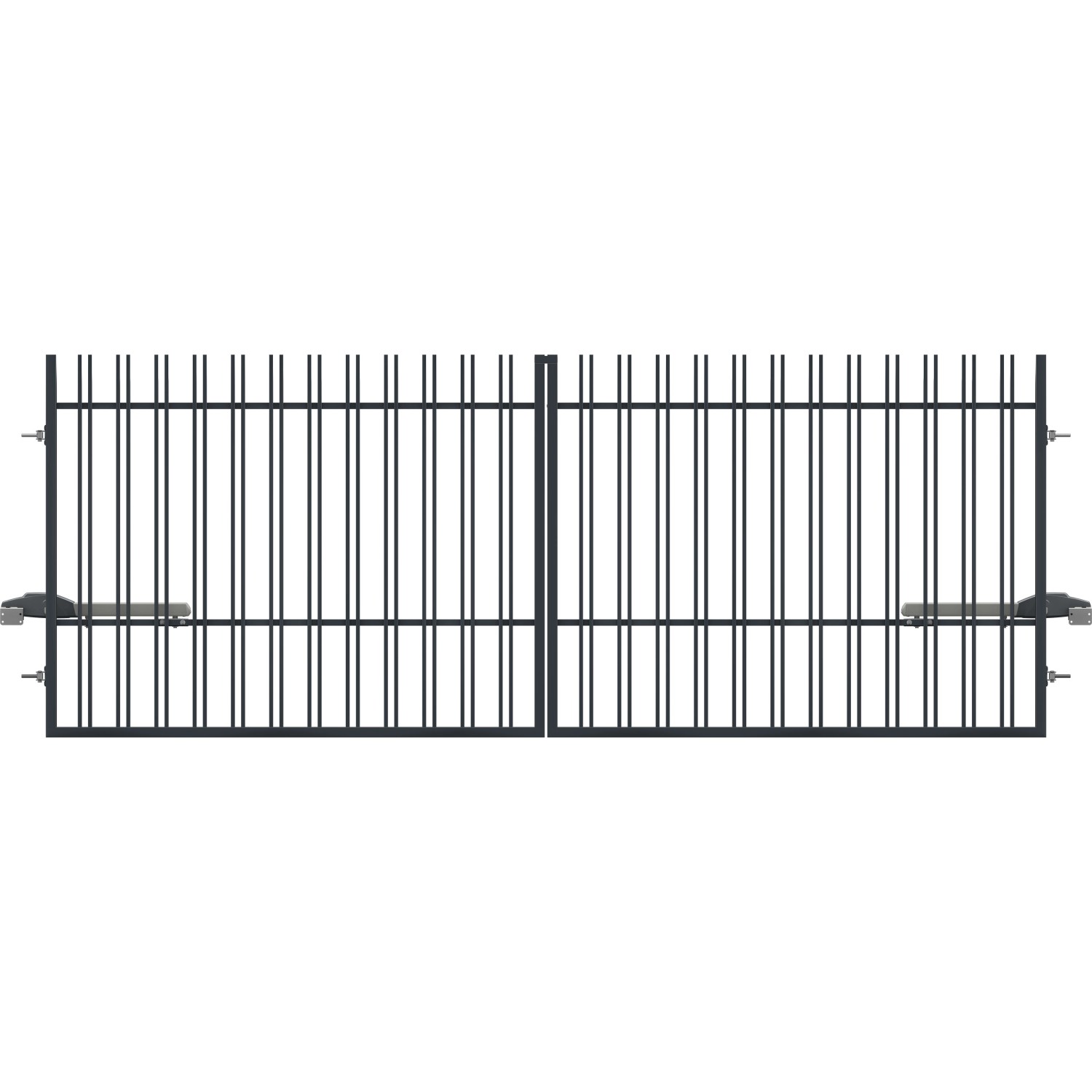 Brama Alabama dwuskrzydłowa antracyt mat z napędem - 400 x 150 cm