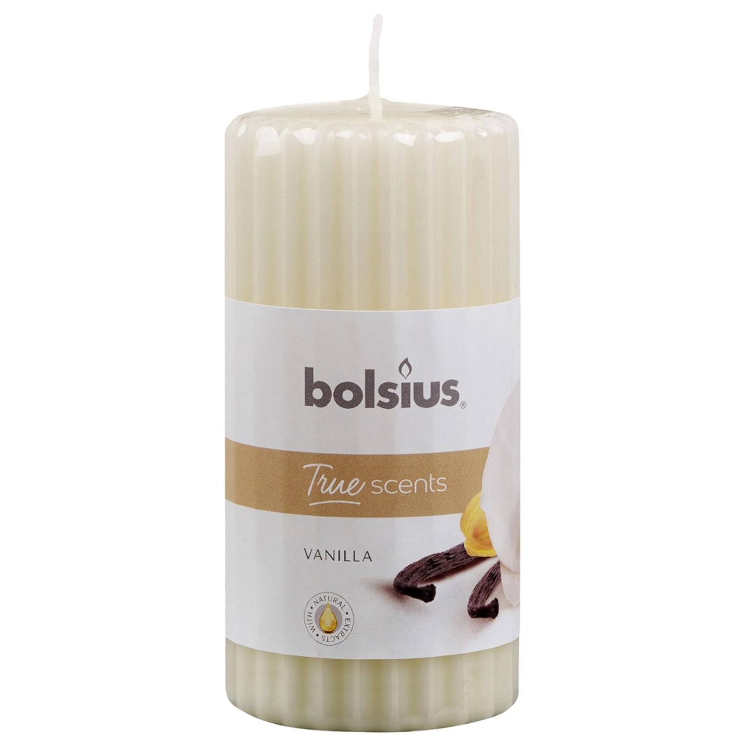Bolsius Świeca pieńkowa zapachowa 120x58 mm True Scents Wanilia