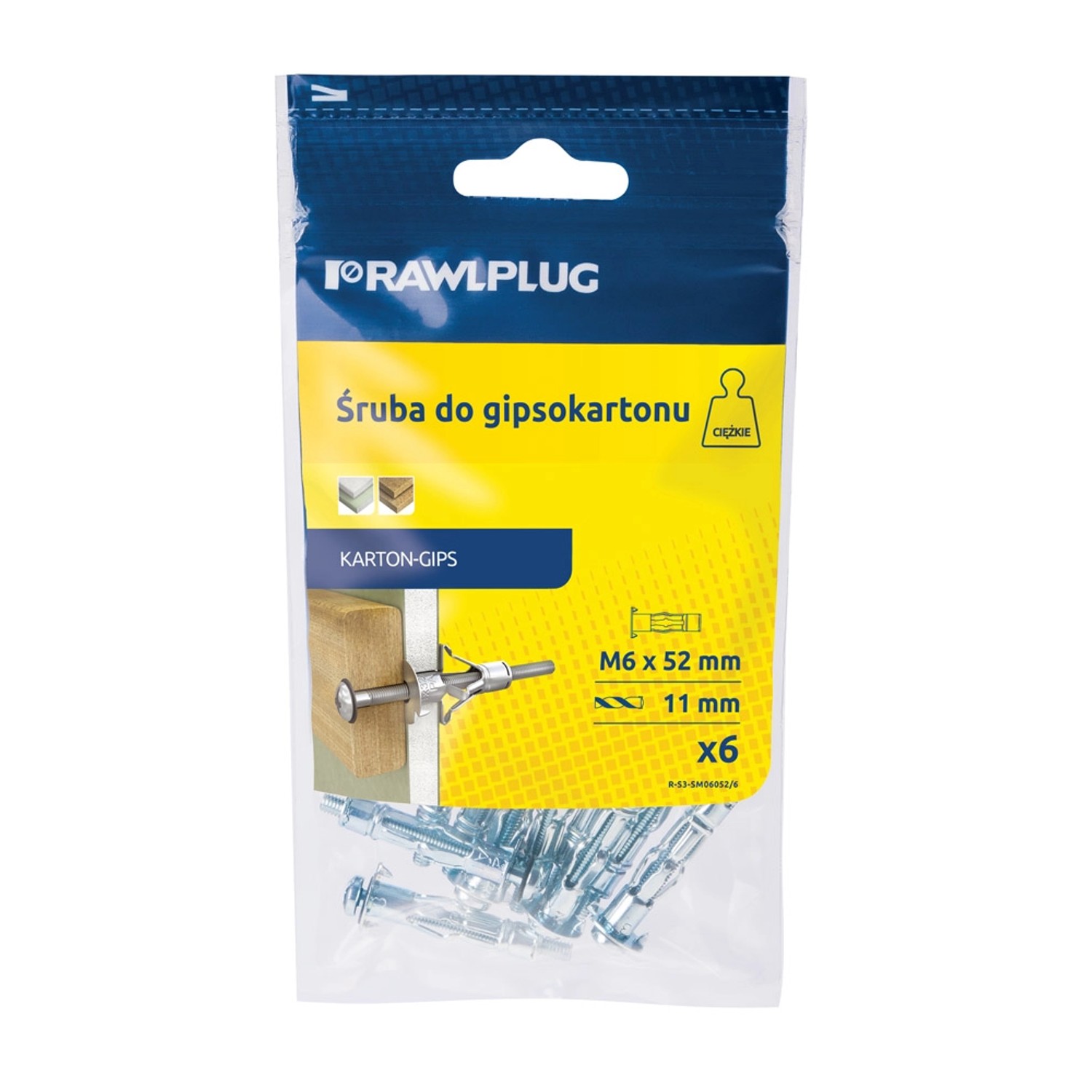 Rawlplug Kołek molly 6x52mm wkręt PH 6szt.