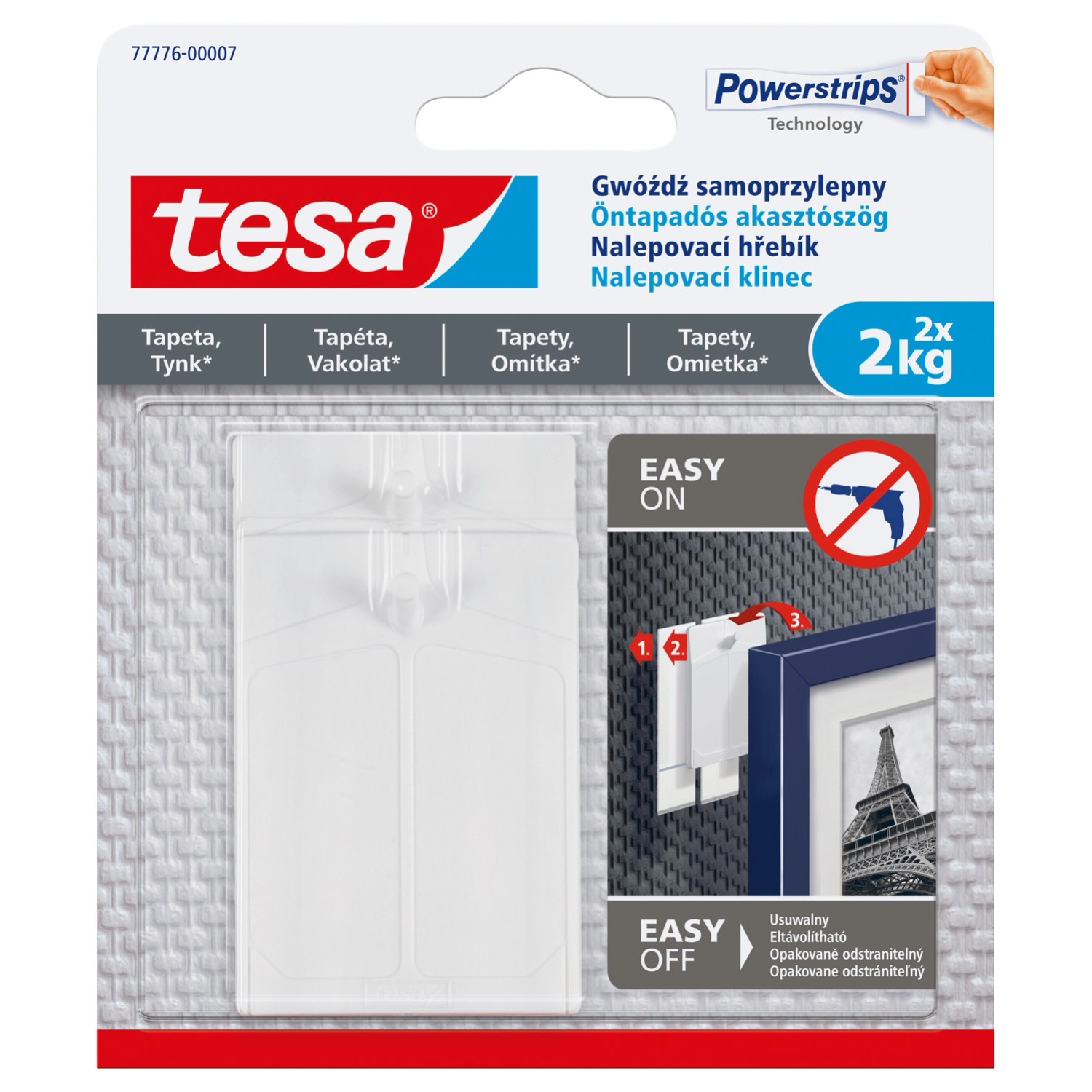 Tesa Gwóźdź samoprzylepny do tapet, 2 szt. do 2kg