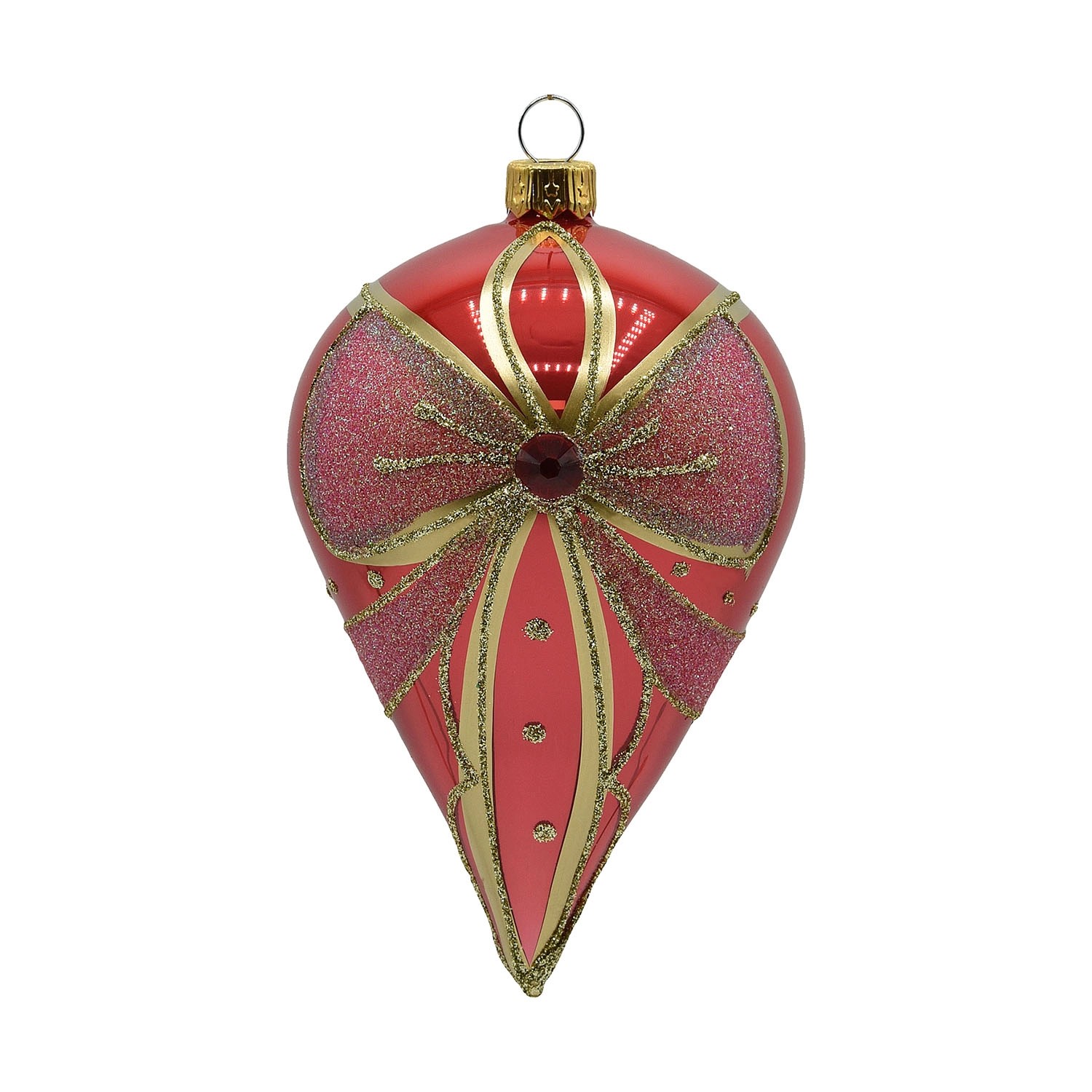 Burak szklany czerwony - 14 cm