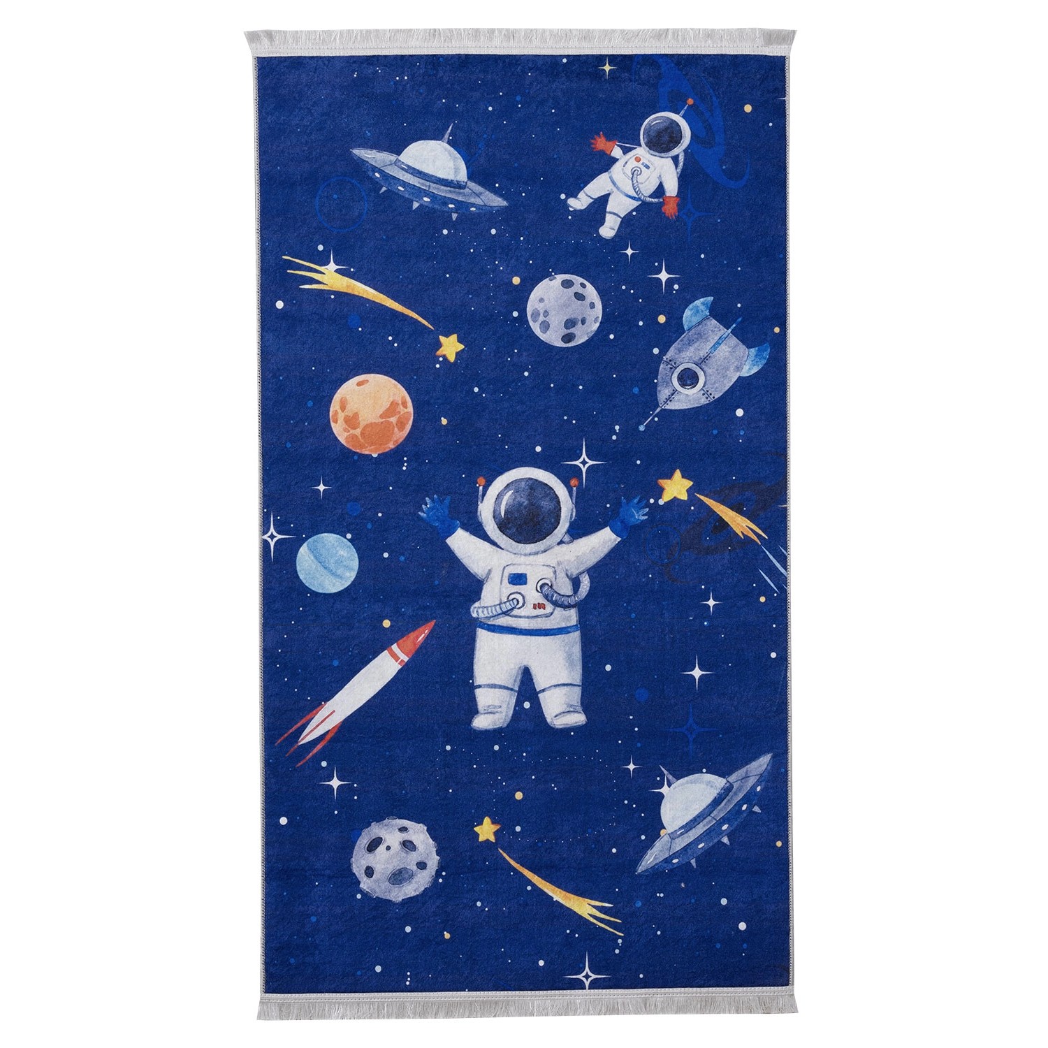 Uniglob Dywan dziecięcy SPACE 80 x 140 cm niebieski