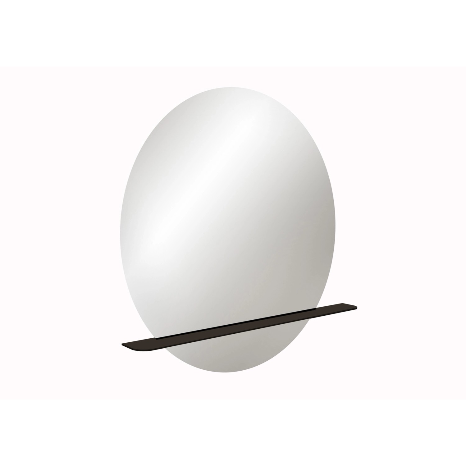 Lustro z LED Round Line czarna półka 100