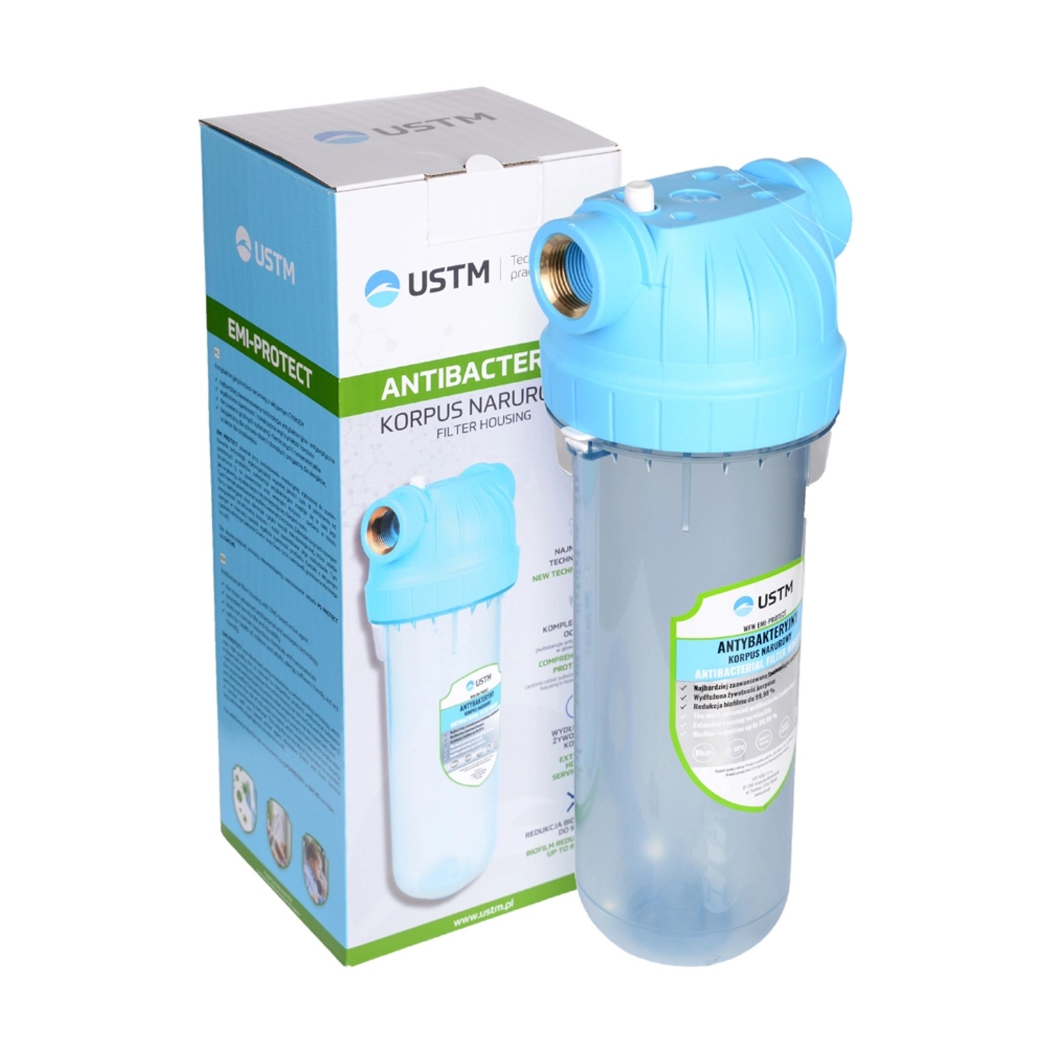 Korpus filtra 10" 1" kompl antybakteryjny