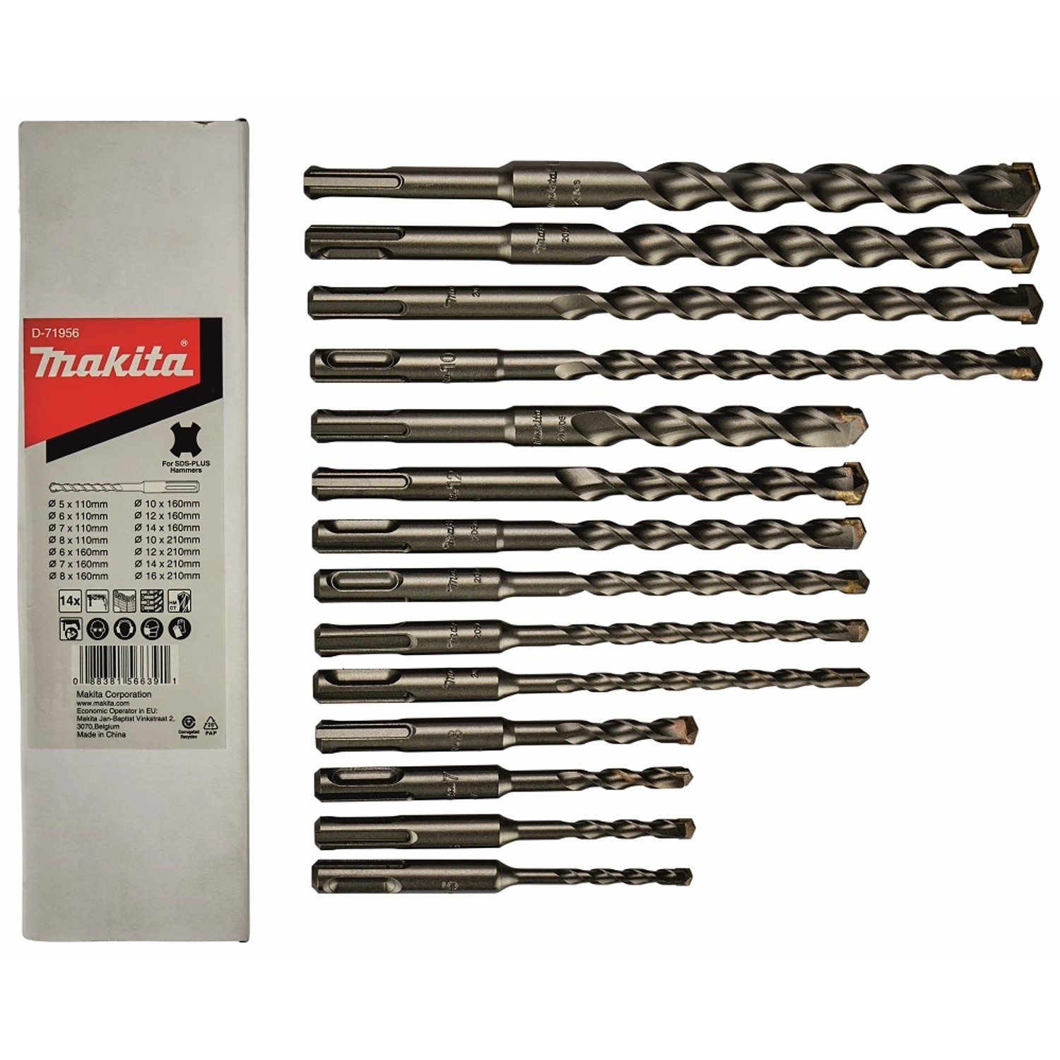 Makita Zestaw wierteł do betonu SDS-PLUS, 14 szt.