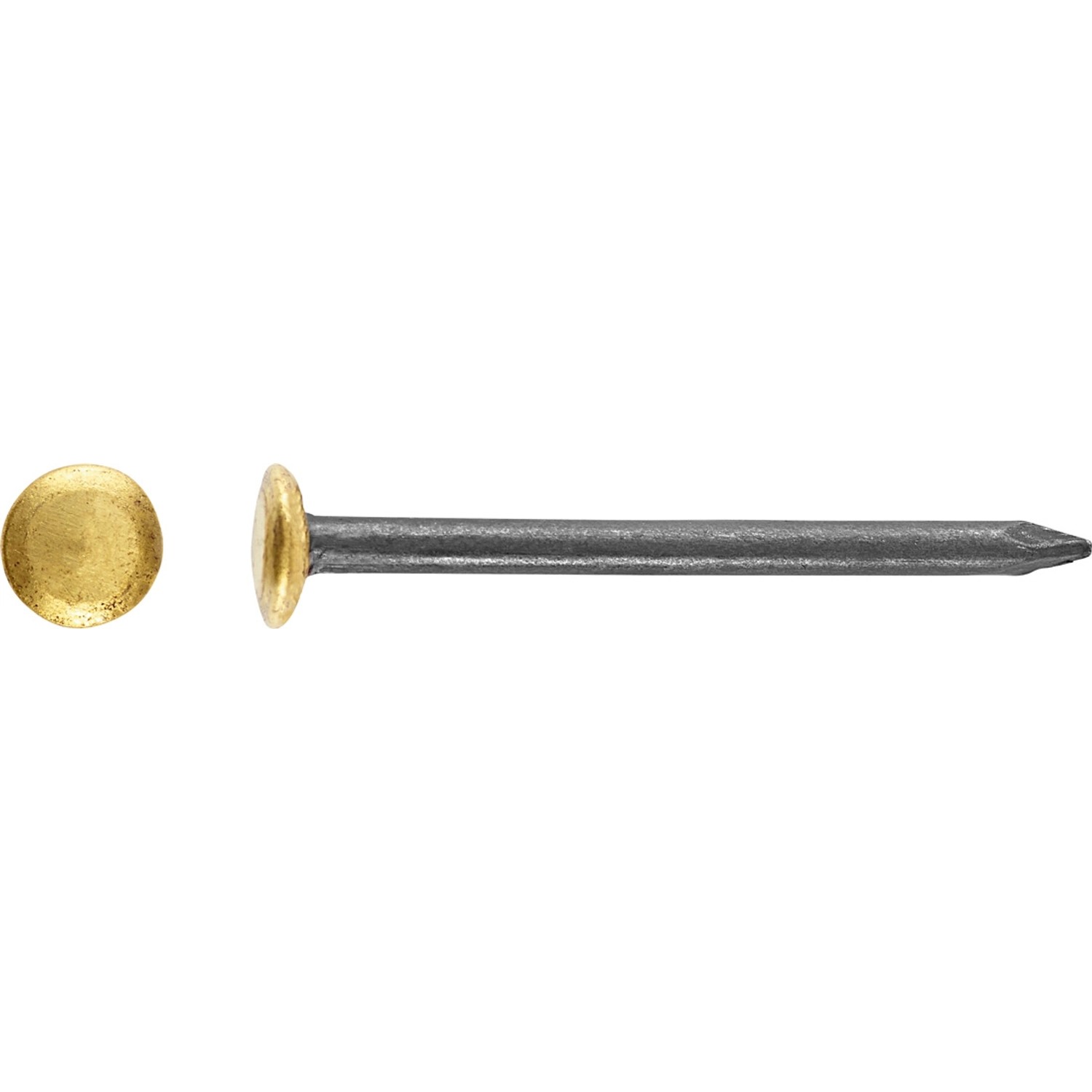 LUX Gwóźdź stalowy z podniesioną główką pokrytą mosiądzem Ø 2 mm x 30 mm mosiądz