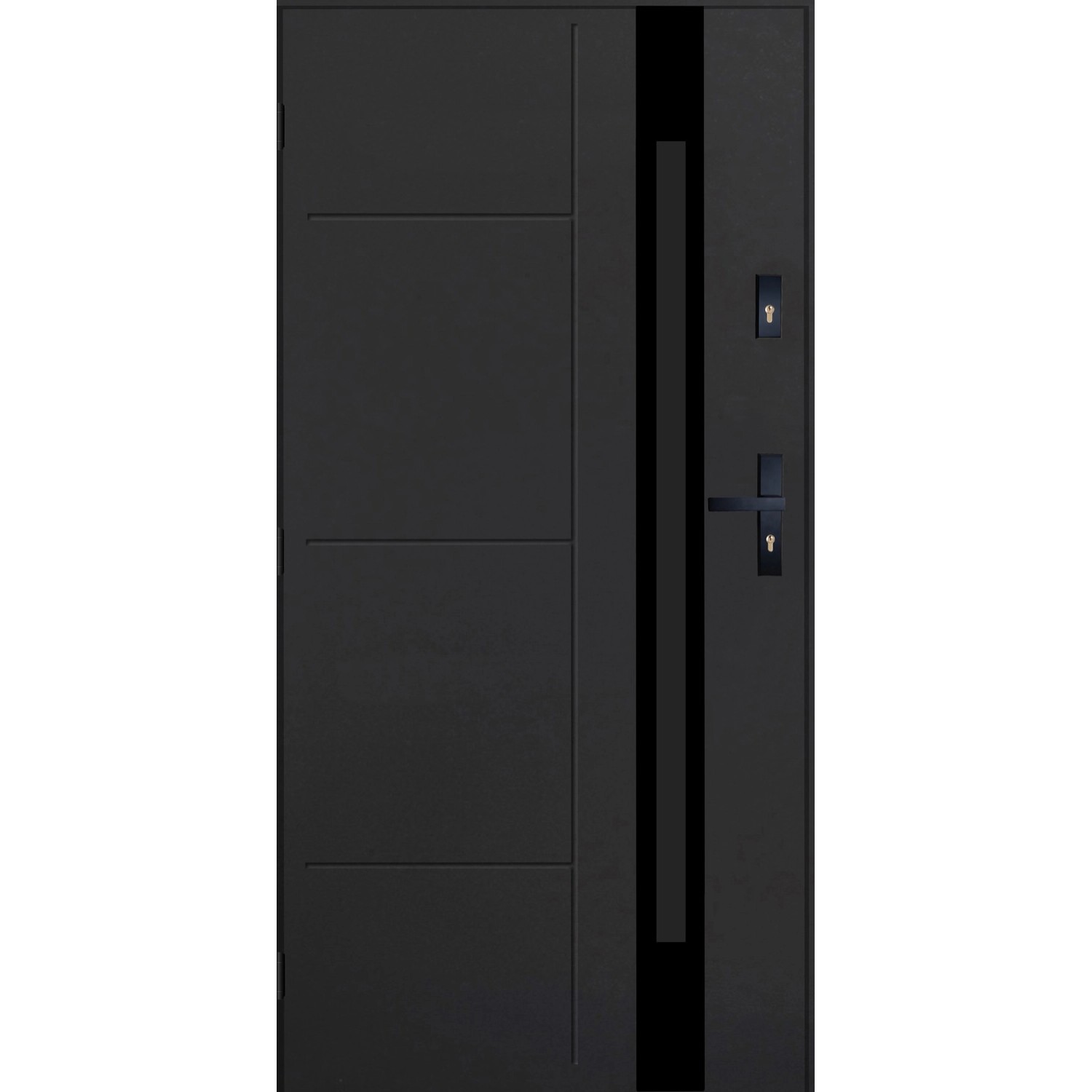 Drzwi zewnętrzne stalowe Madryt antracyt 90L