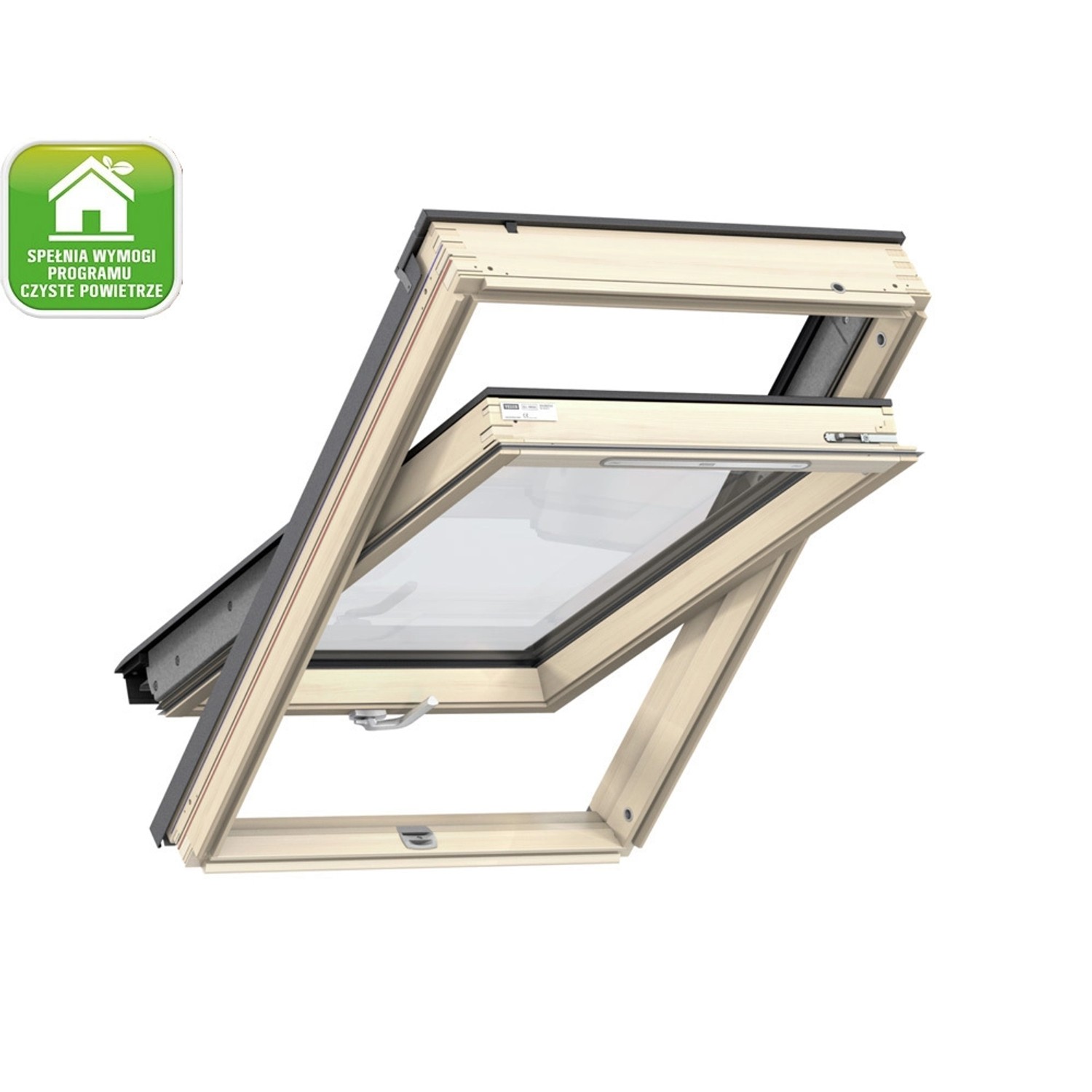 VELUX Okno 3-szybowe drewniane dolne otw. 78x118 cm
