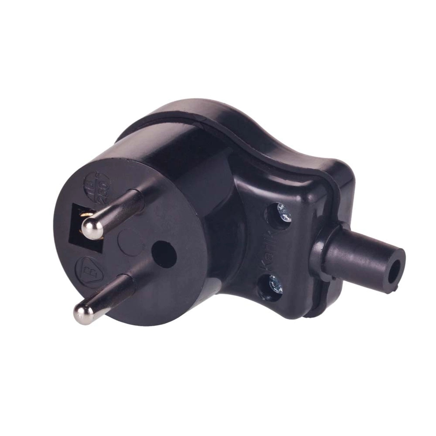 Wtyczka kątowa 2P+Z 16 A czarna