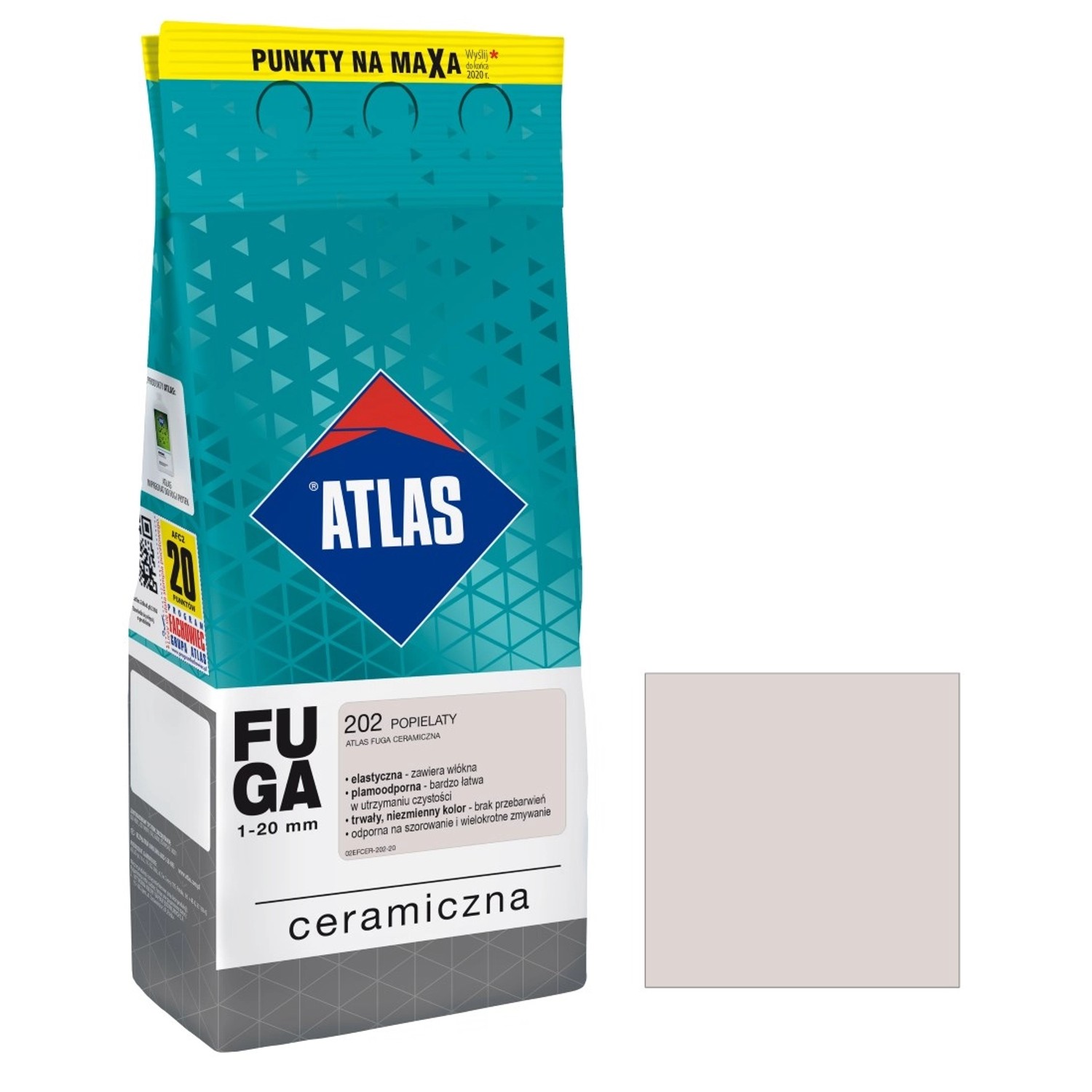 Atlas Fuga ceramiczna 202 popielaty 2 kg