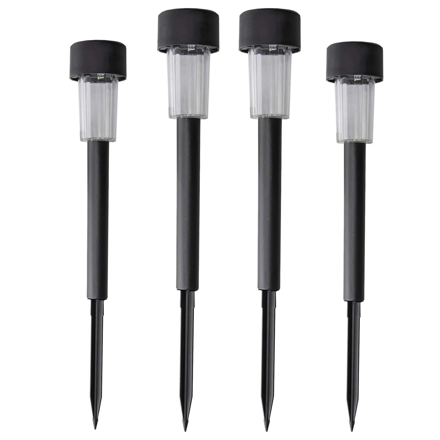 Zestaw 4 sztuk lampek solarnych LED ISKRA o średnicy 4,5 cm czarne