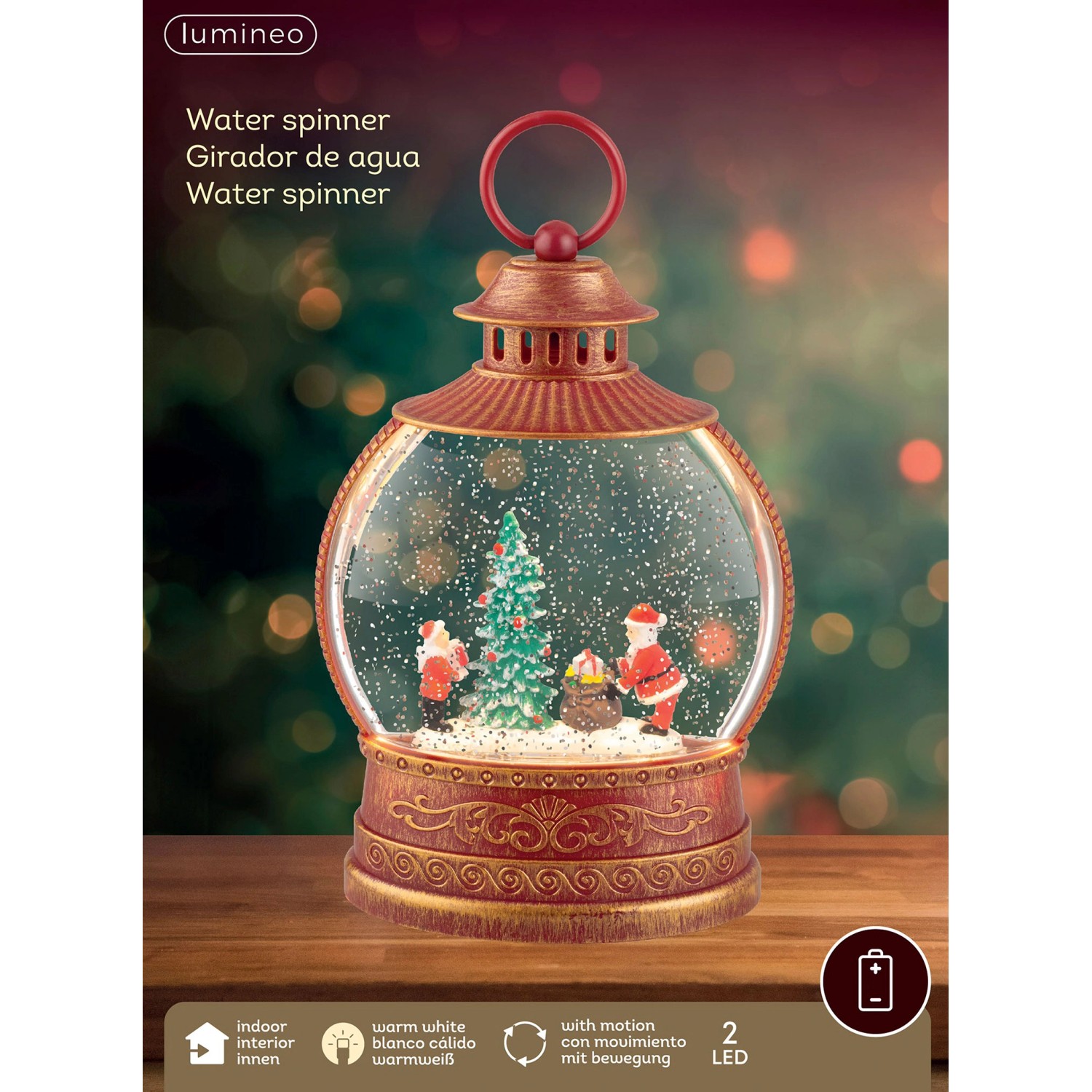 Dekoracja stojąca Kula śnieżna LED ciepłe białe światło