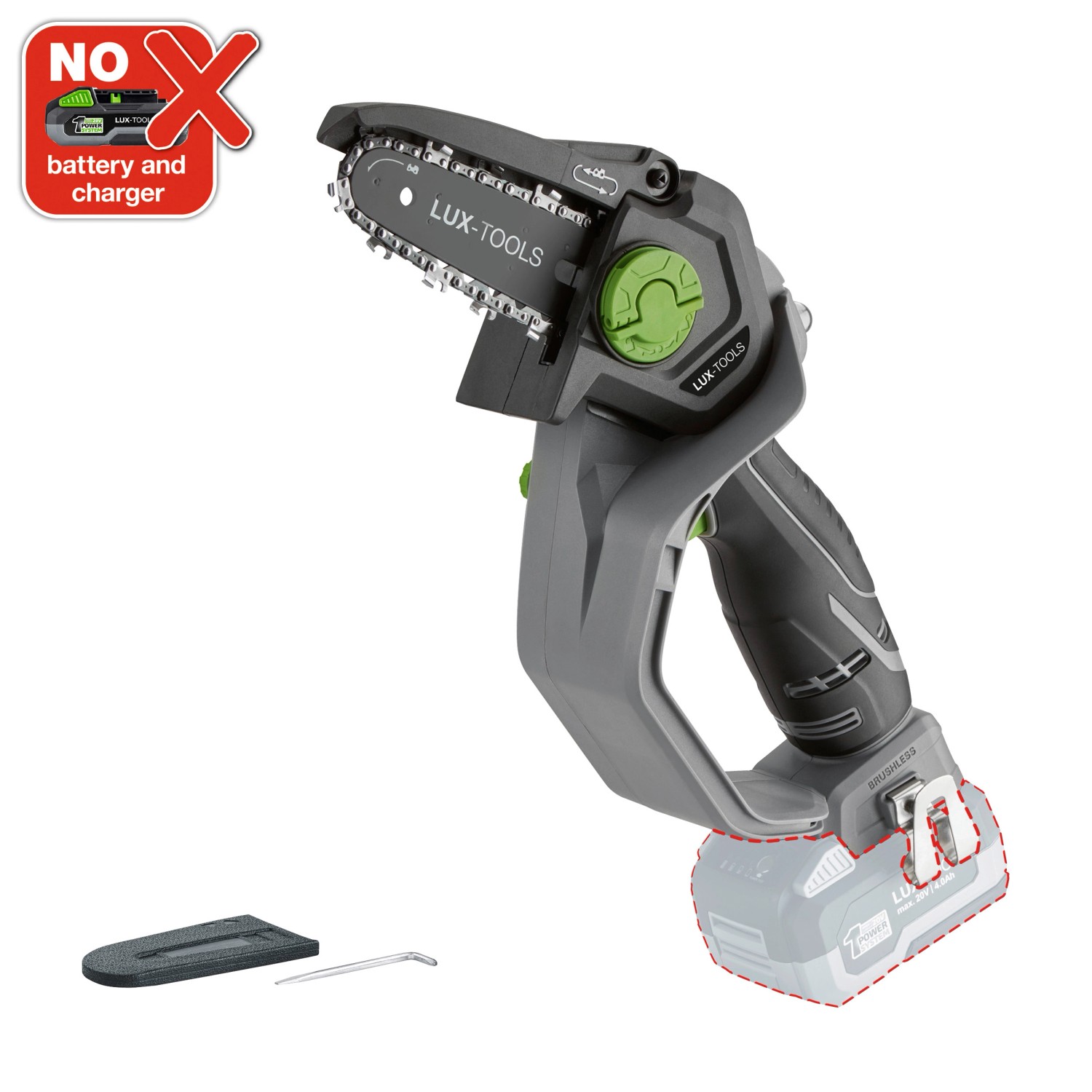 LUX-TOOLS Pilarka łańcuchowa Mini Aku 20V solo V3