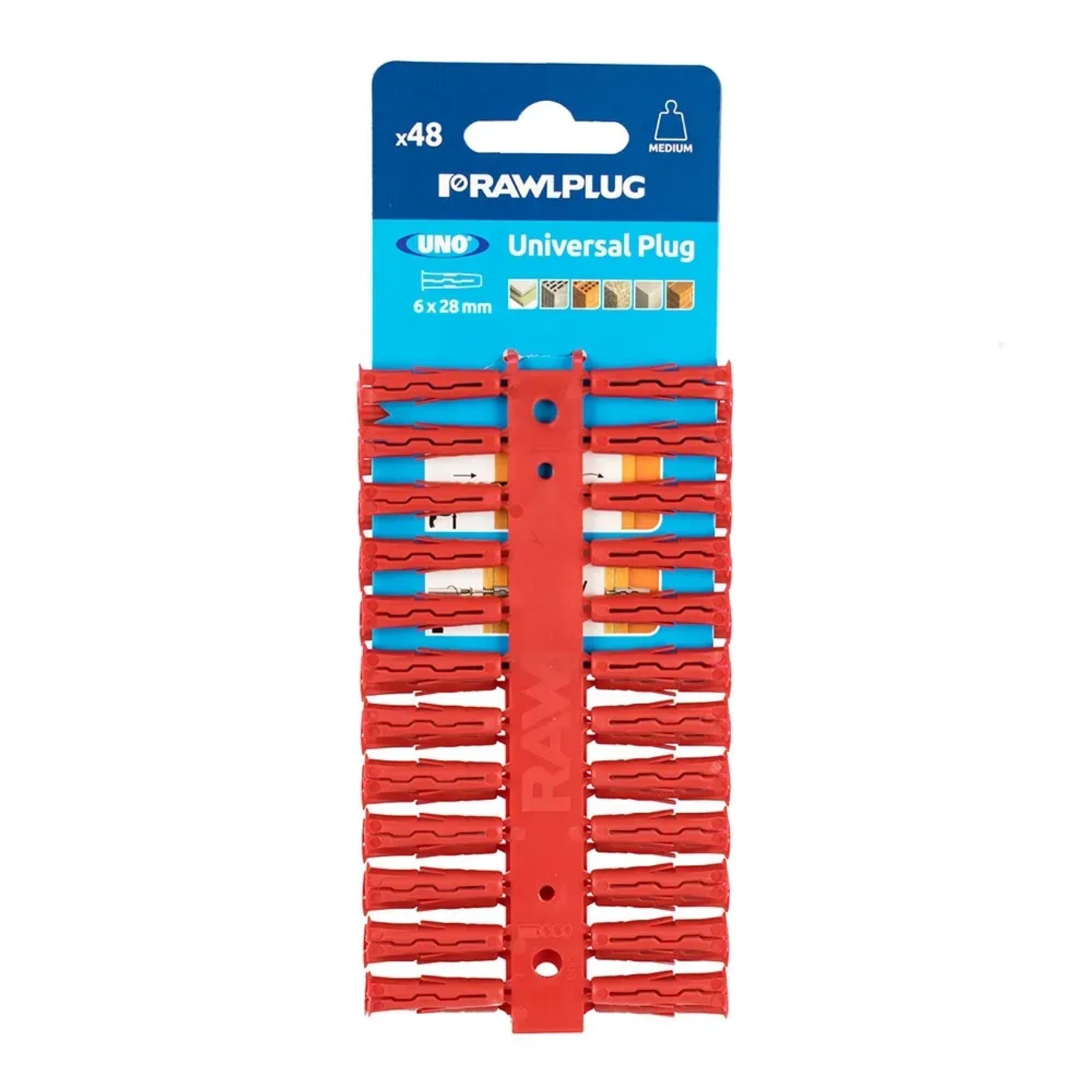 Rawlplug Kołek UNO uniwersalny 6mm Clip 48 szt