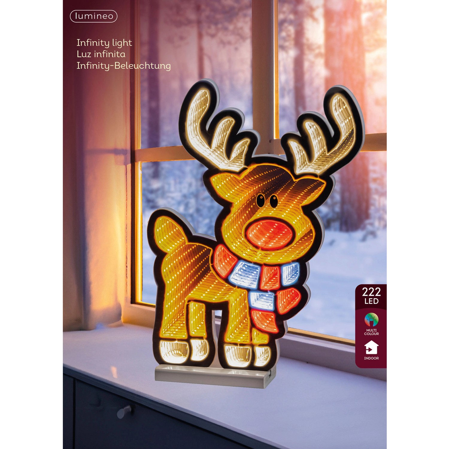 Dekoracja stojąca Renifer 222 LED 28,8 x 40 cm multicolor