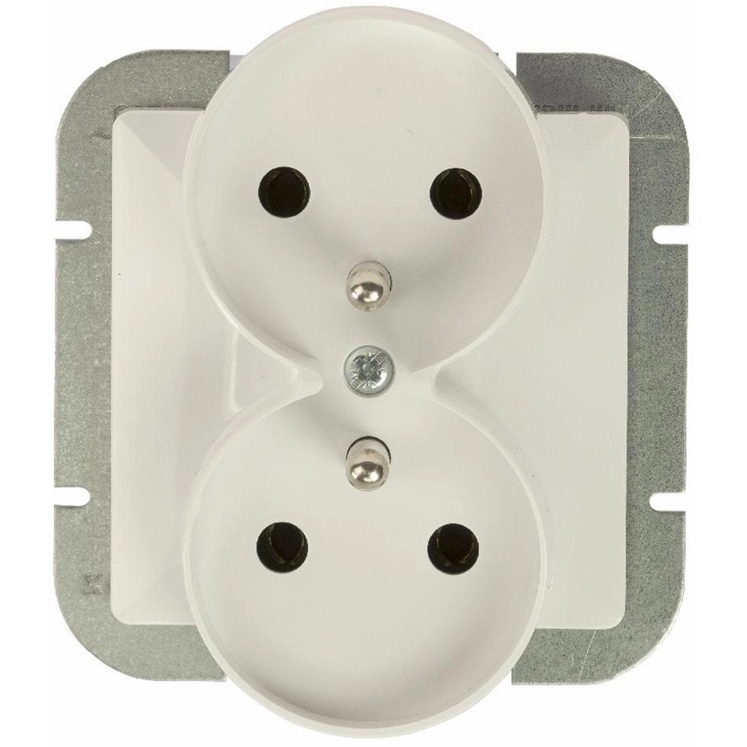 Gniazdo Perła podwójne z/u białe