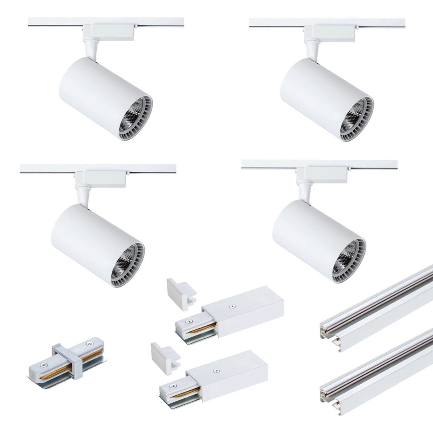 DPM Zestaw systemu szynowego z 4 reflektorami LED biały 5W 420 lm 4000K X-LINE